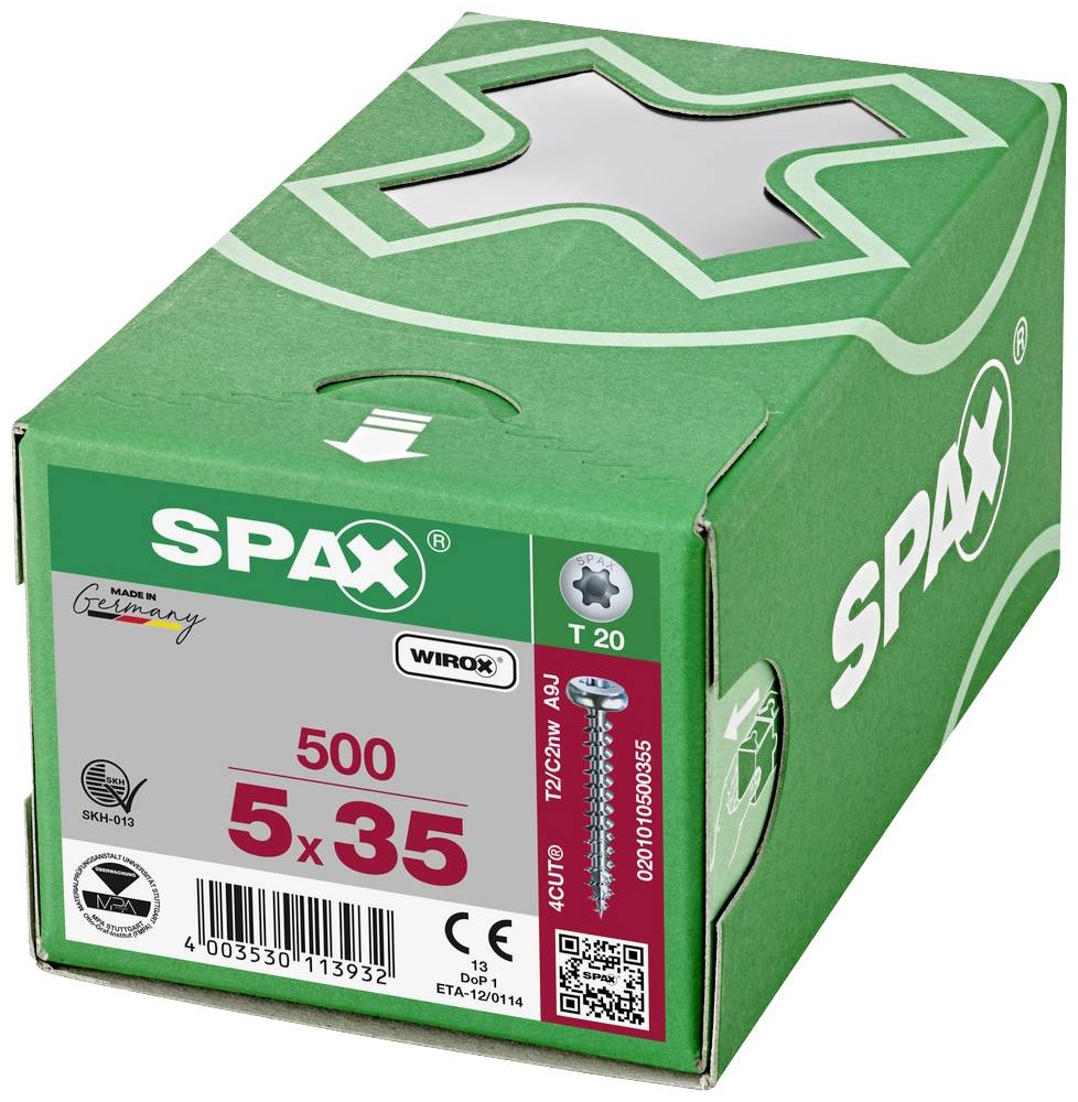 SPAX 0201010500355 Vis à bois 5 mm 35 mm T-STAR plus acier WIROX 500 pc(s)