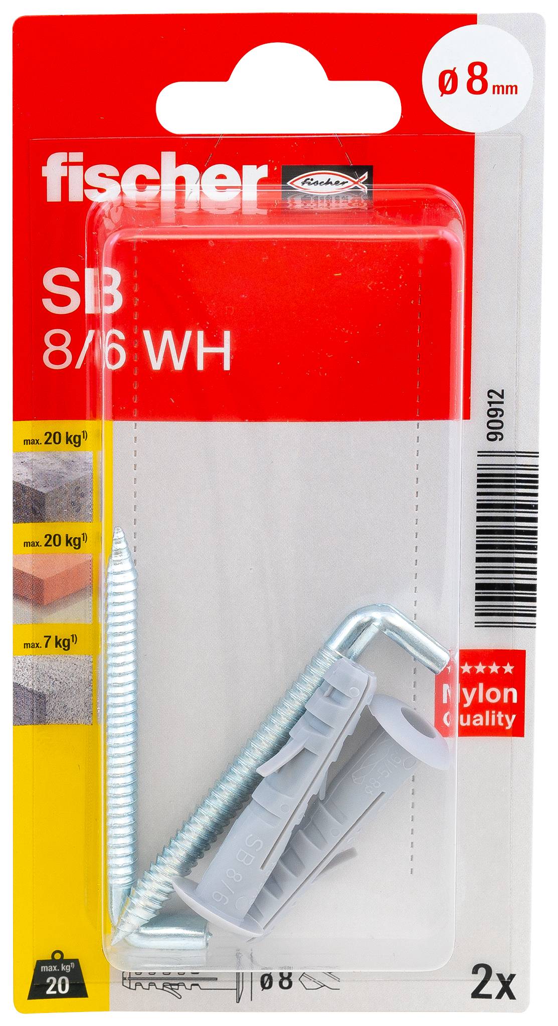 Cheville en plastique à multiple nervures et à extrémité conique, portant la mention « Germany » en relief. Utilisée pour des fixations solides.