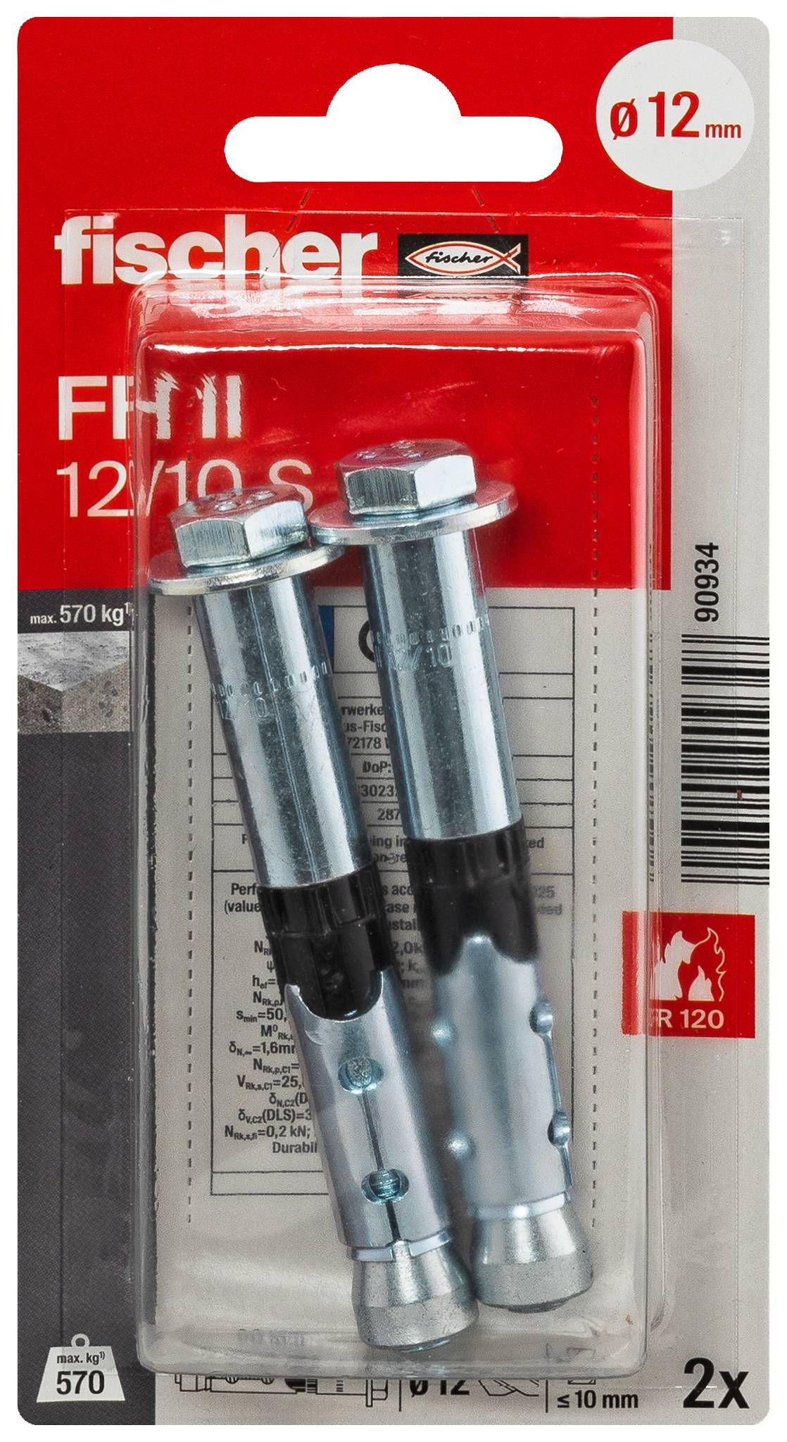 Cheville creuse métallique, de forme cylindrique avec un élément noir détaillé au centre, adaptée à la fixation d'objets lourds sur des murs.
