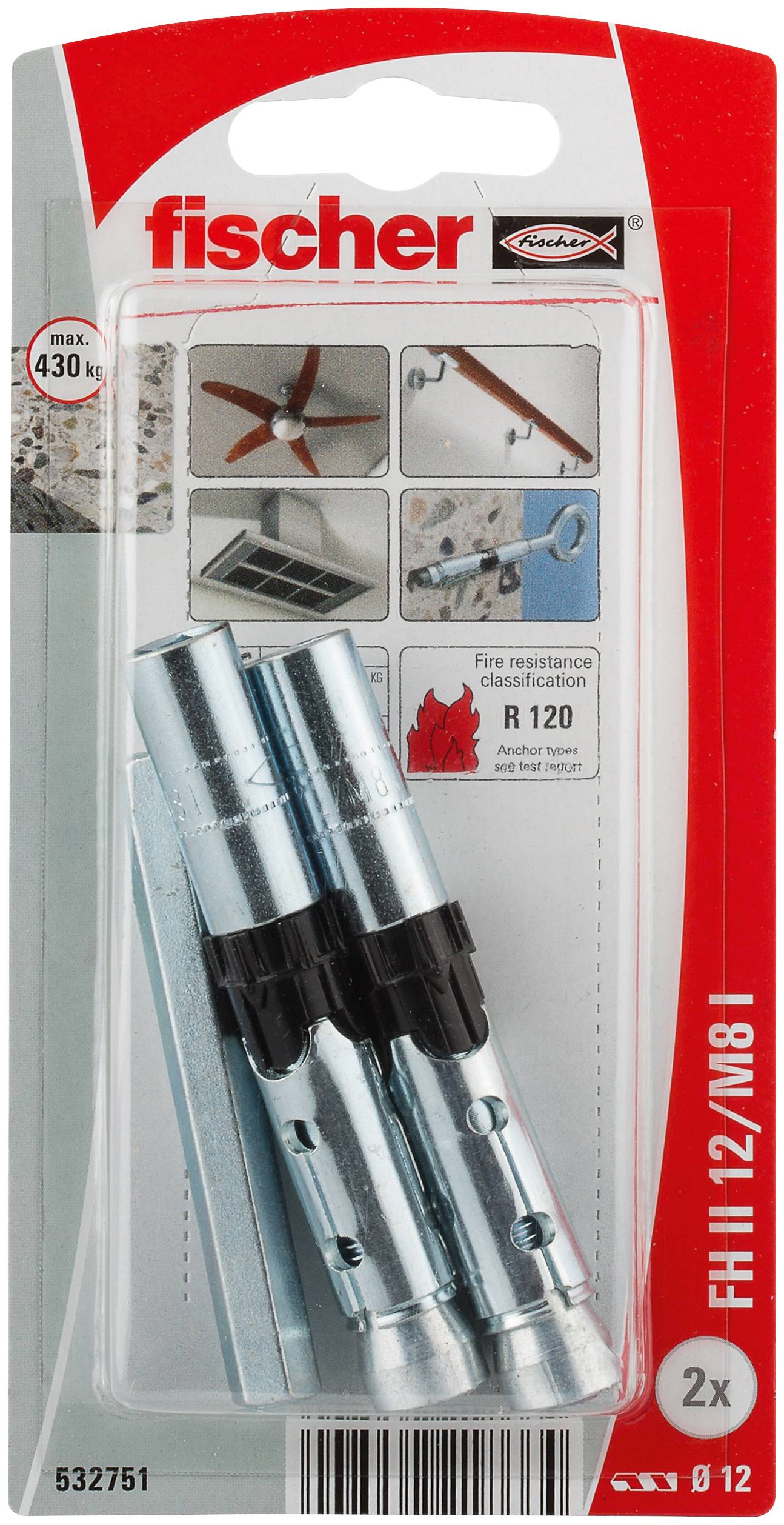 Cheville métallique de forme cylindrique avec une section rainurée et deux rainures à l'extrémité, utilisée pour l'ancrage dans les murs.