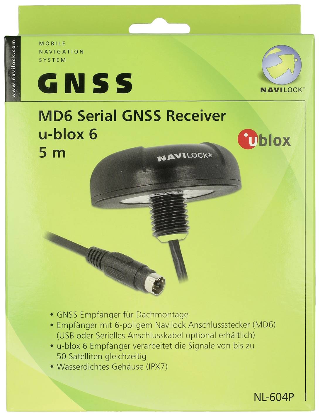 Navilock NL-604P MD6 Récepteur GPS traceur de véhicules noir 1 pc(s)