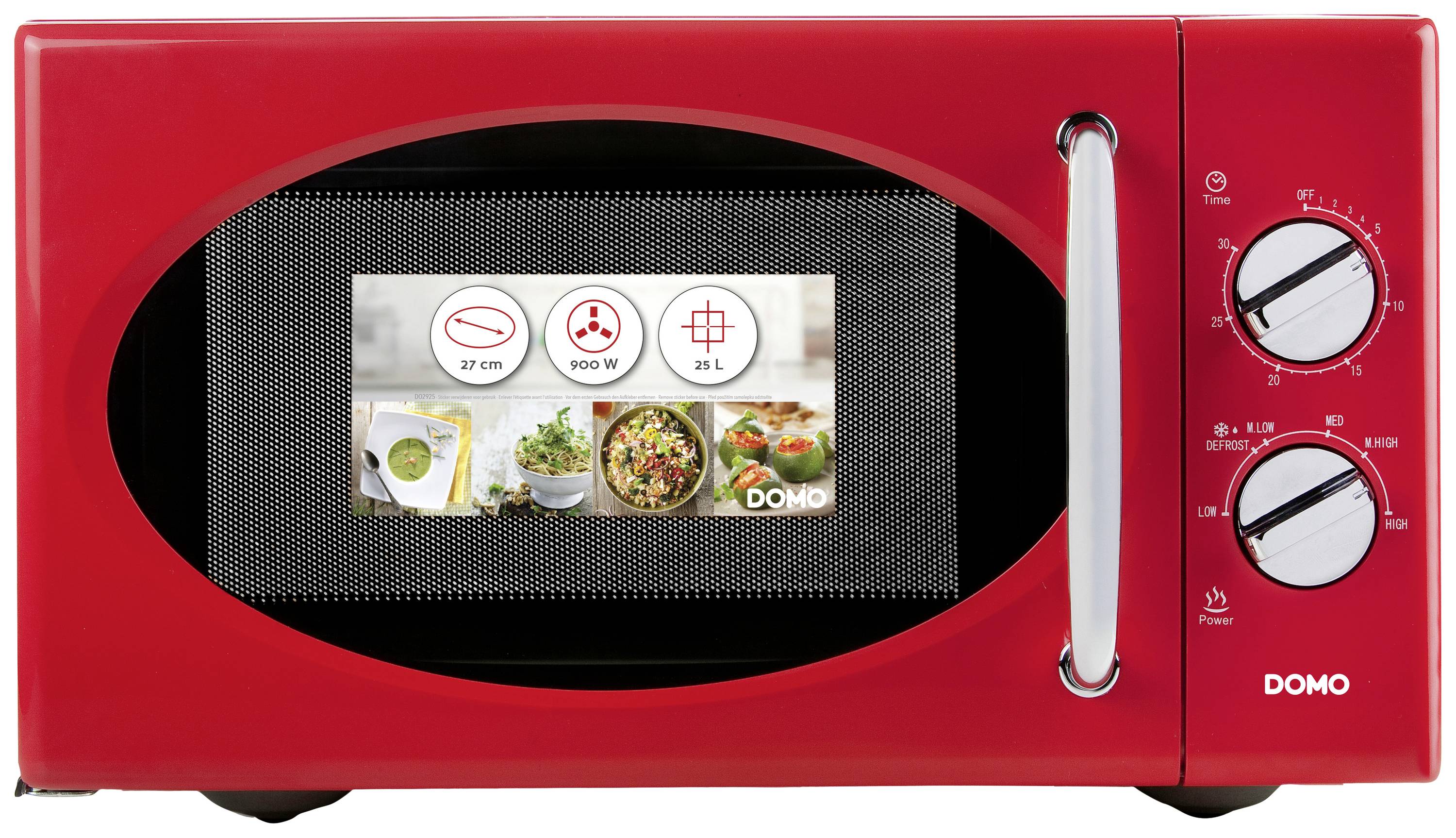 DOMO DO2925 Micro-ondes rouge 900 W fonction minuteur