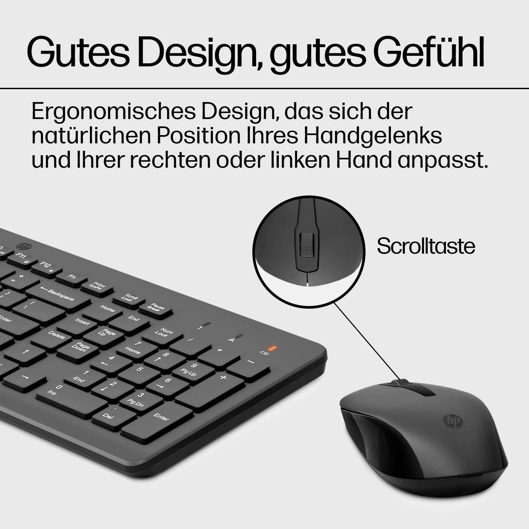 HP 330 sans fil Kit souris + clavier allemand, QWERTZ noir