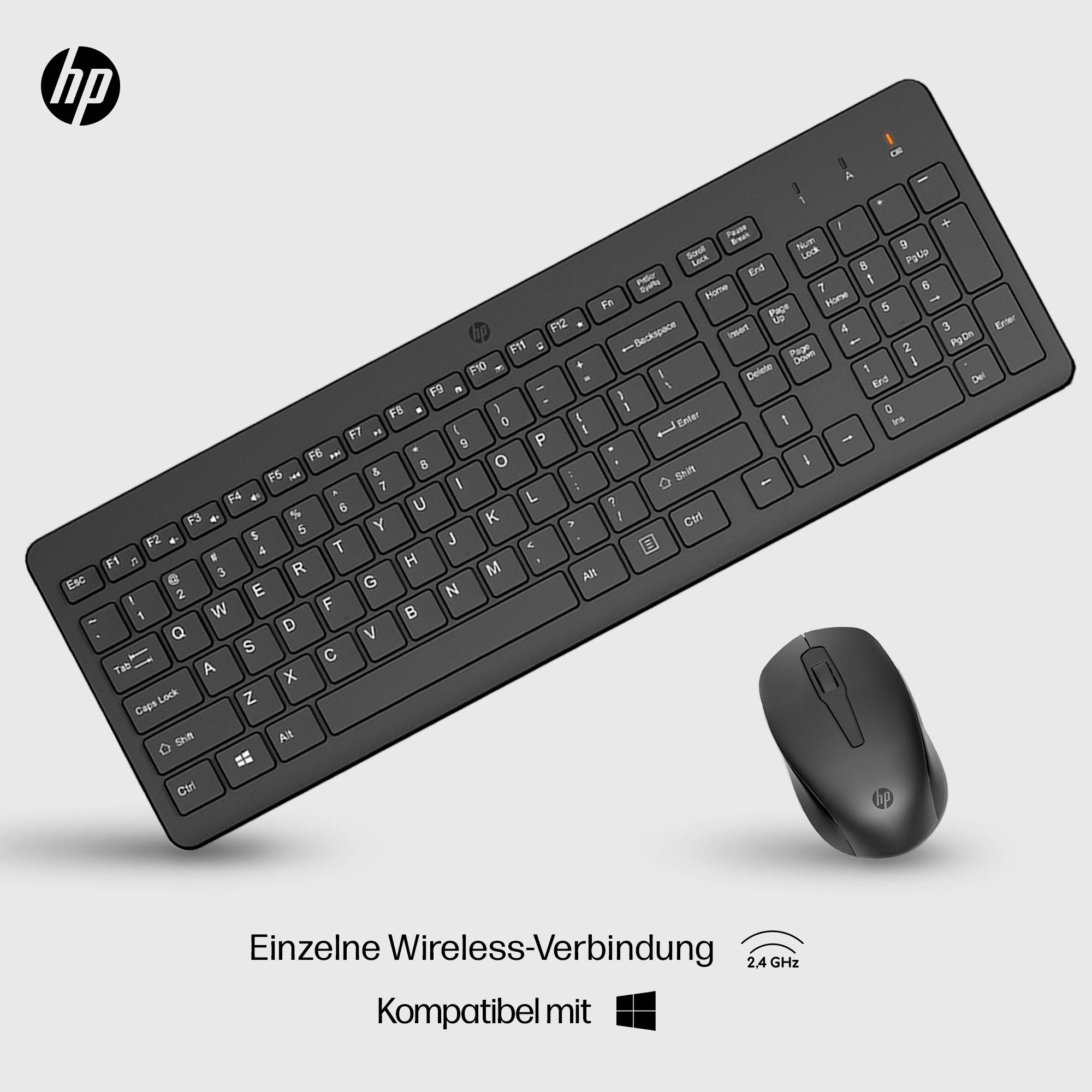 HP 330 sans fil Kit souris + clavier allemand, QWERTZ noir