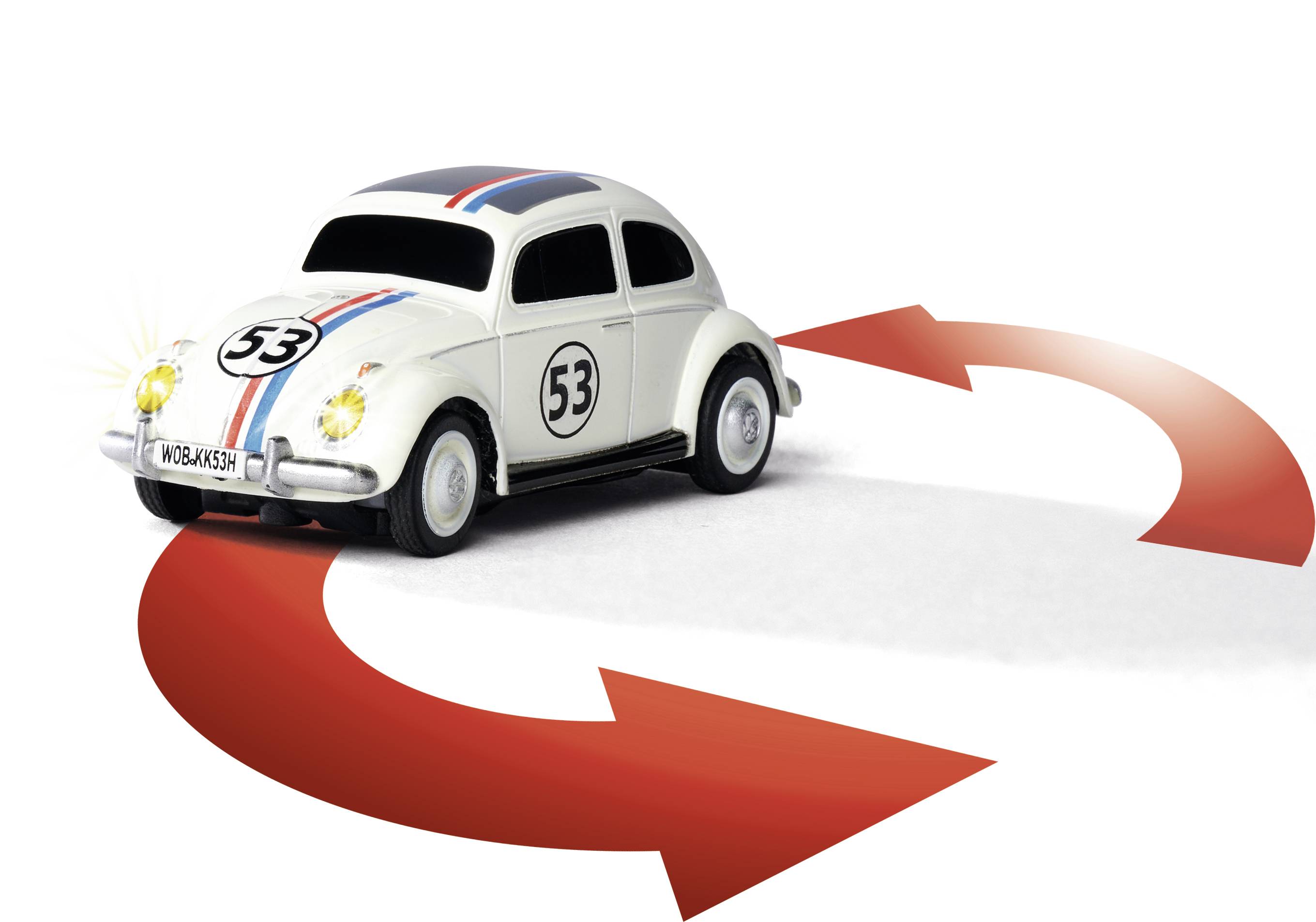 Carson Modellsport 500504153 VW Beetle Rallye 1:87 Auto RC électrique Voiture de tourisme avec accu, chargeur et piles pou