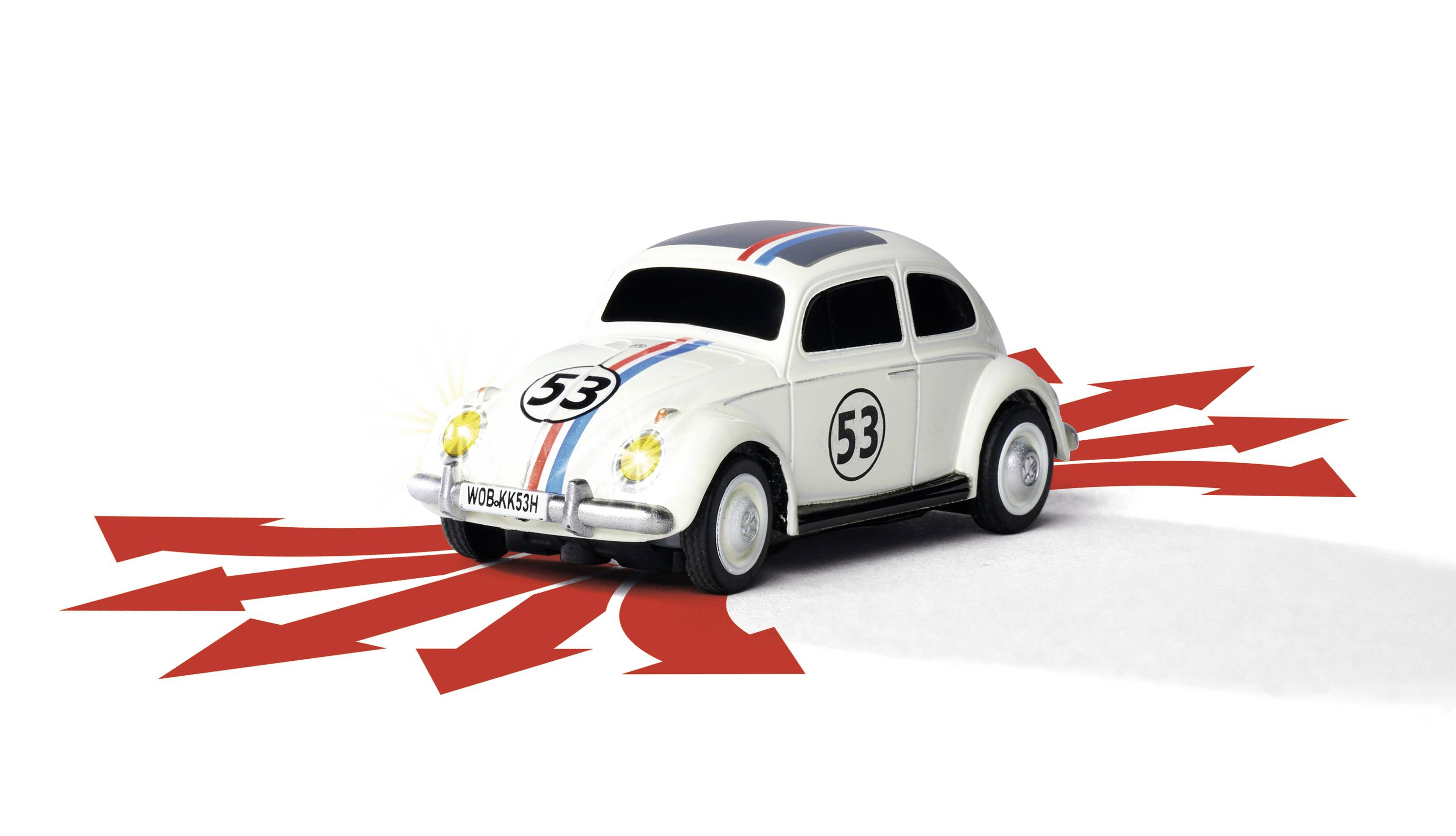 Carson Modellsport 500504153 VW Beetle Rallye 1:87 Auto RC électrique Voiture de tourisme avec accu, chargeur et piles pou