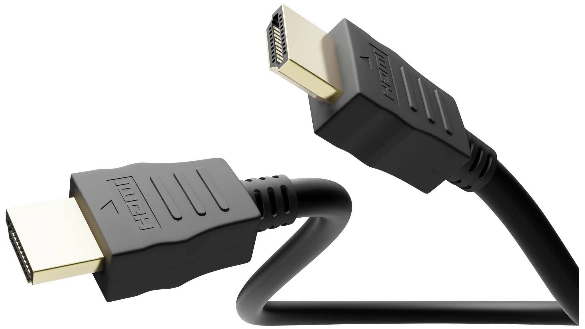 Câble de raccordement Goobay HDMI Fiche mâle HDMI-A, Fiche mâle HDMI-A 3.00 m noir 61160 4K UHD, doré, eARC Câble HDMI