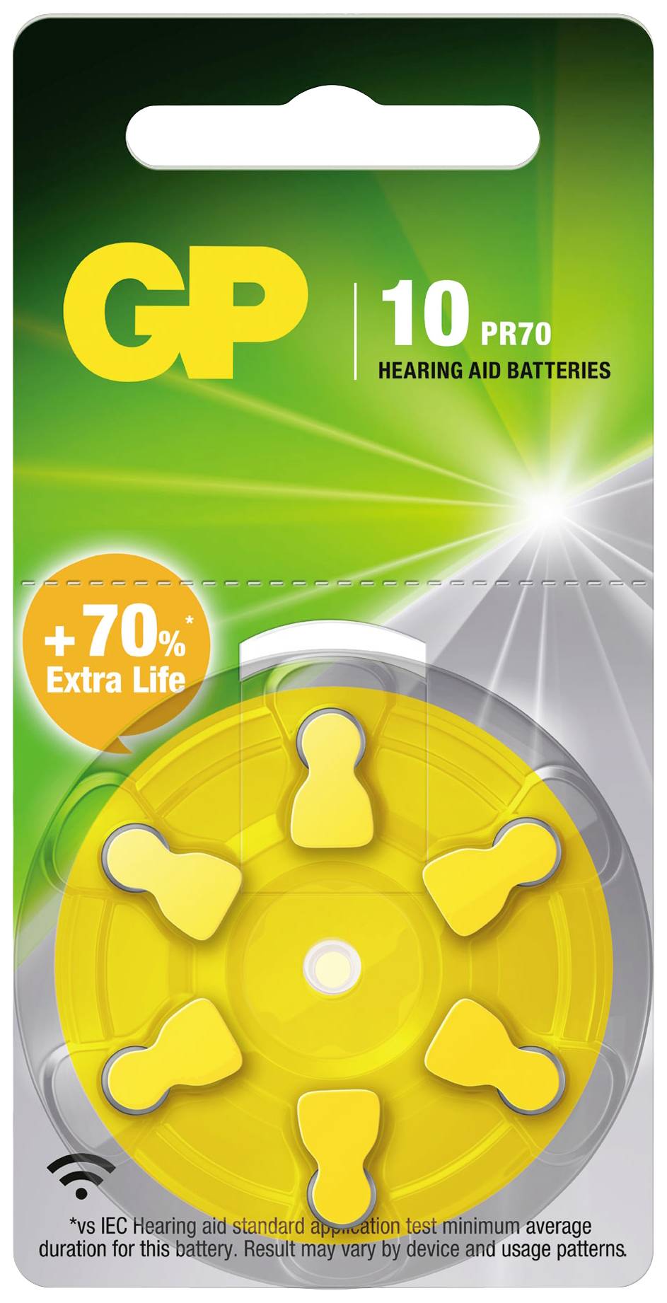 GP Pile pour appareil auditif ZA 10 1.4 V 6 pc(s) zinc-air PR70