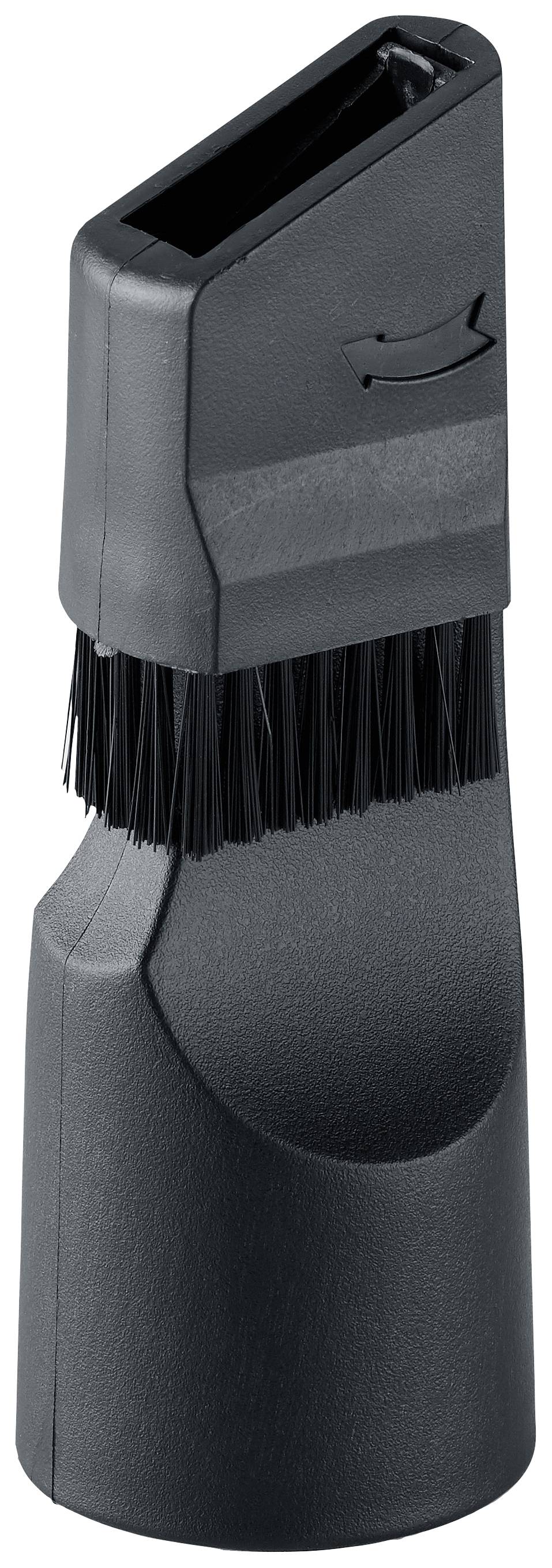 Embout avec rangée de brosses pour aspirateur, adapté aux tâches de nettoyage dans des zones difficiles d'accès.