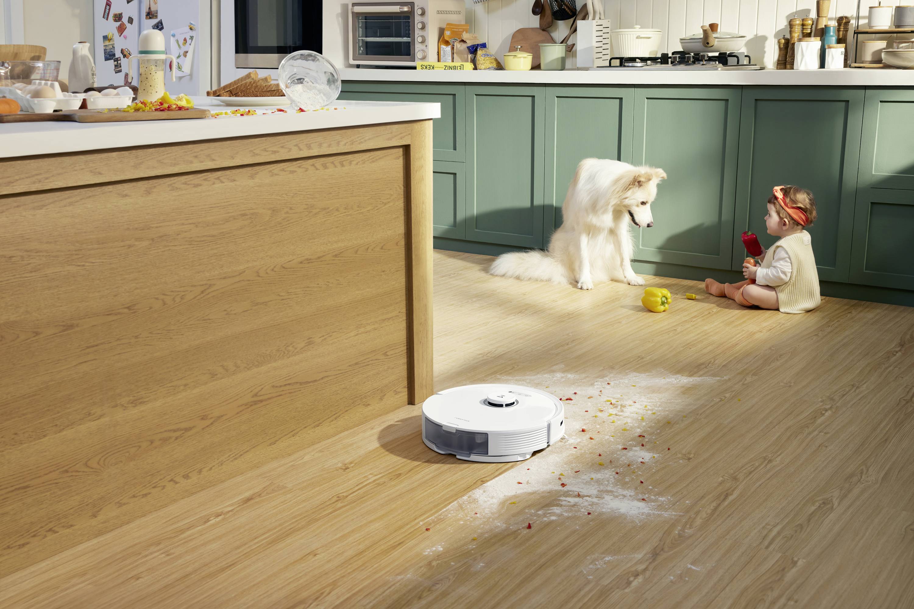 Roborock Q8 Max+ Weiß Robot aspirateur et nettoyeur blanc