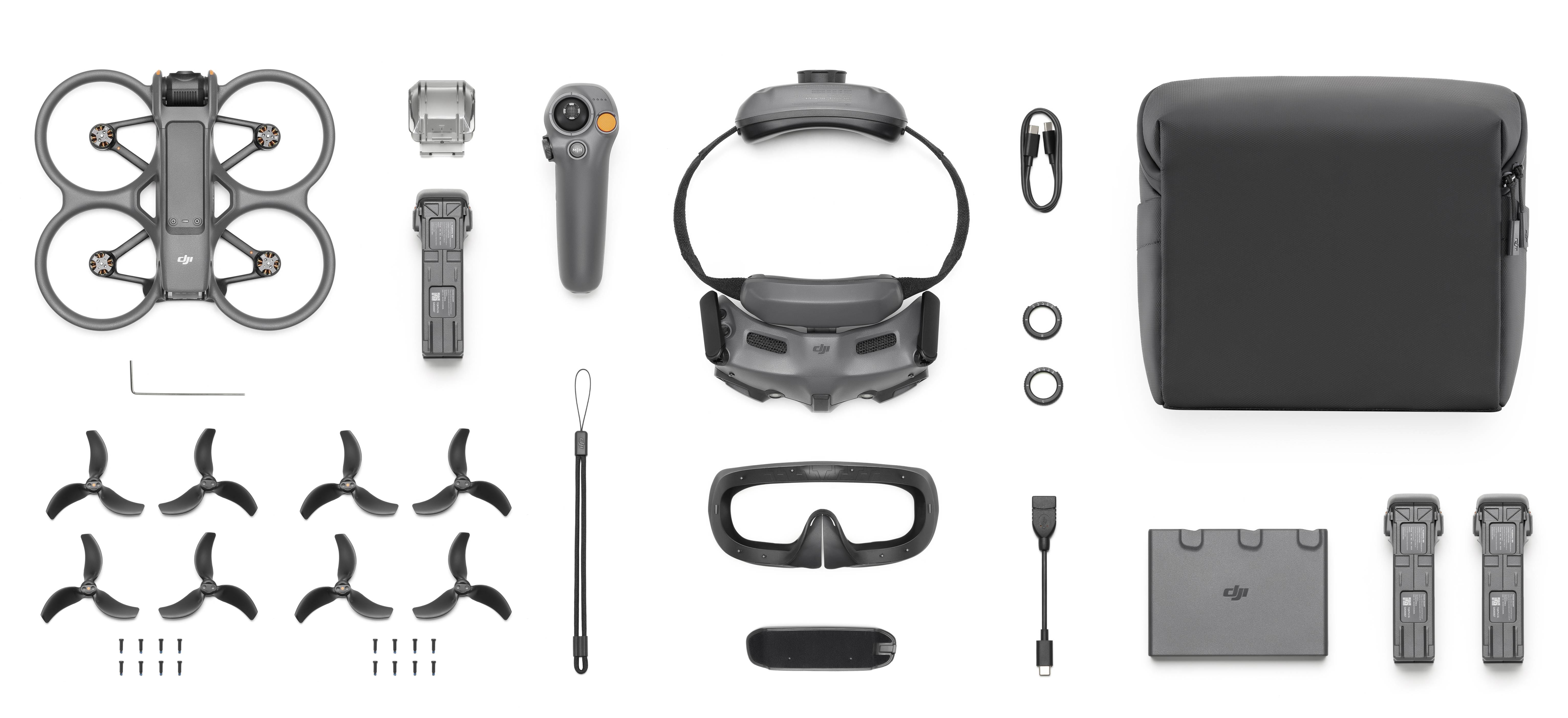 DJI Avata 2 Fly More Combo 3 Batteries Drone de course prêt à voler (RtF) pilotage en immersion (FPV)