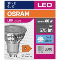 OSRAM HOMELIGHTING 4058075096660 LED CEE F (A - G) GU10 réflecteur 6.9 W = 80 W blanc neutre (Ø x H) 50 mm x 50 mm 1 pc(s) OSRAM HOMELIGHTING 4058075096660 LED CEE F (A - G) GU10 réflecteur 6.9 W = 80 W blanc neutre (Ø x H) 50 mm x 50 mm 1 pc(s)