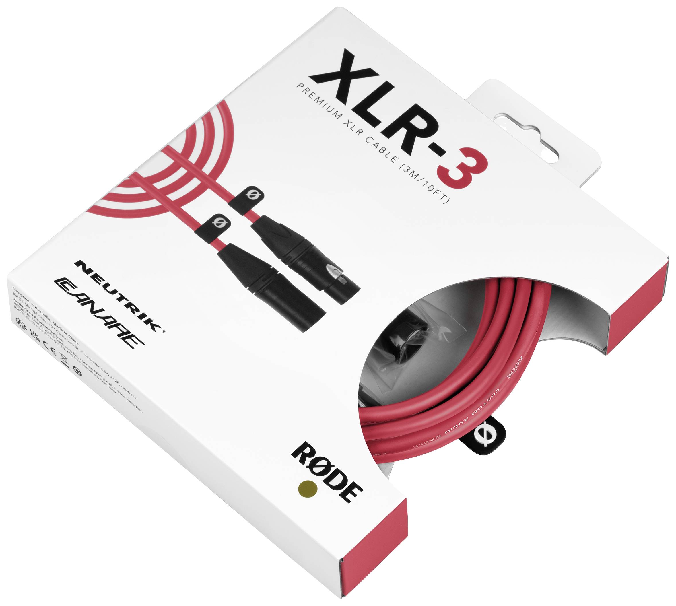 Rode XLR3M-R XLR Câble de liaison 3 m rouge