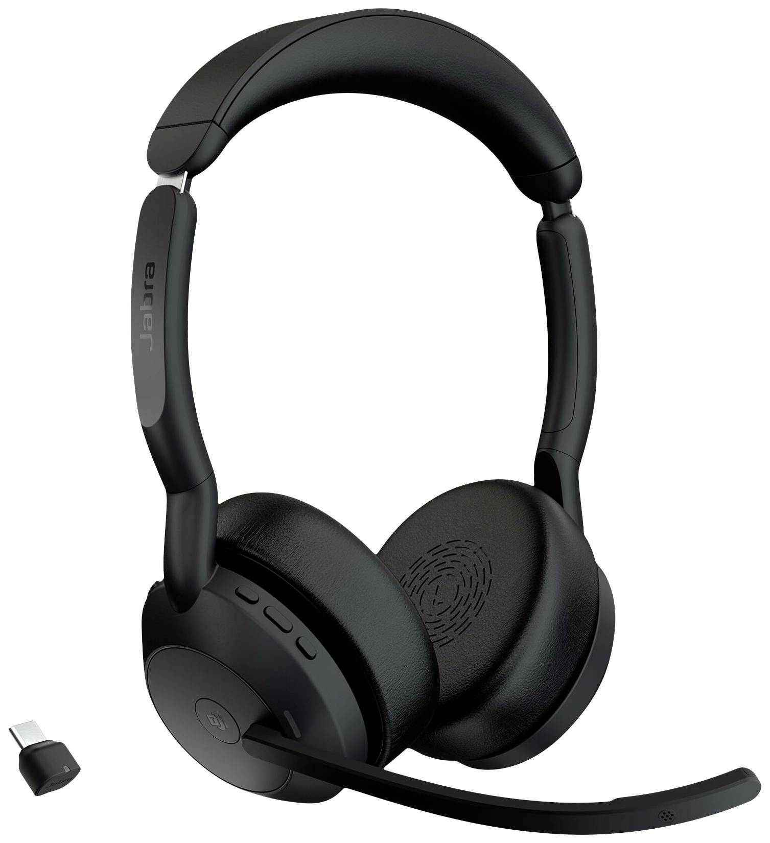 Jabra Evolve 2 55 MS Stereo Micro-casque supra-auriculaire Bluetooth Stereo noir Noise Cancelling, Suppression du bruit du