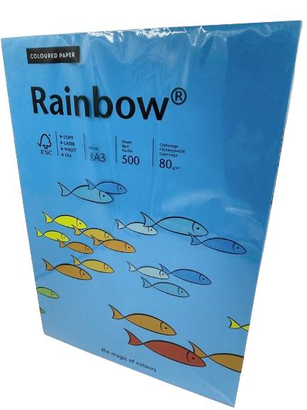Rainbow 88042764 Papier d'impression couleur DIN A3 80 g/m² 500 feuille(s) bleu