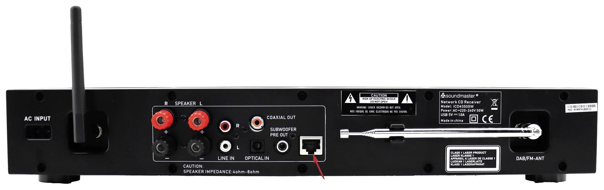 soundmaster ICD4350SW Lecteur CD noir WiFi, DAB+, Lecteur CD, Bluetooth®, radio Internet