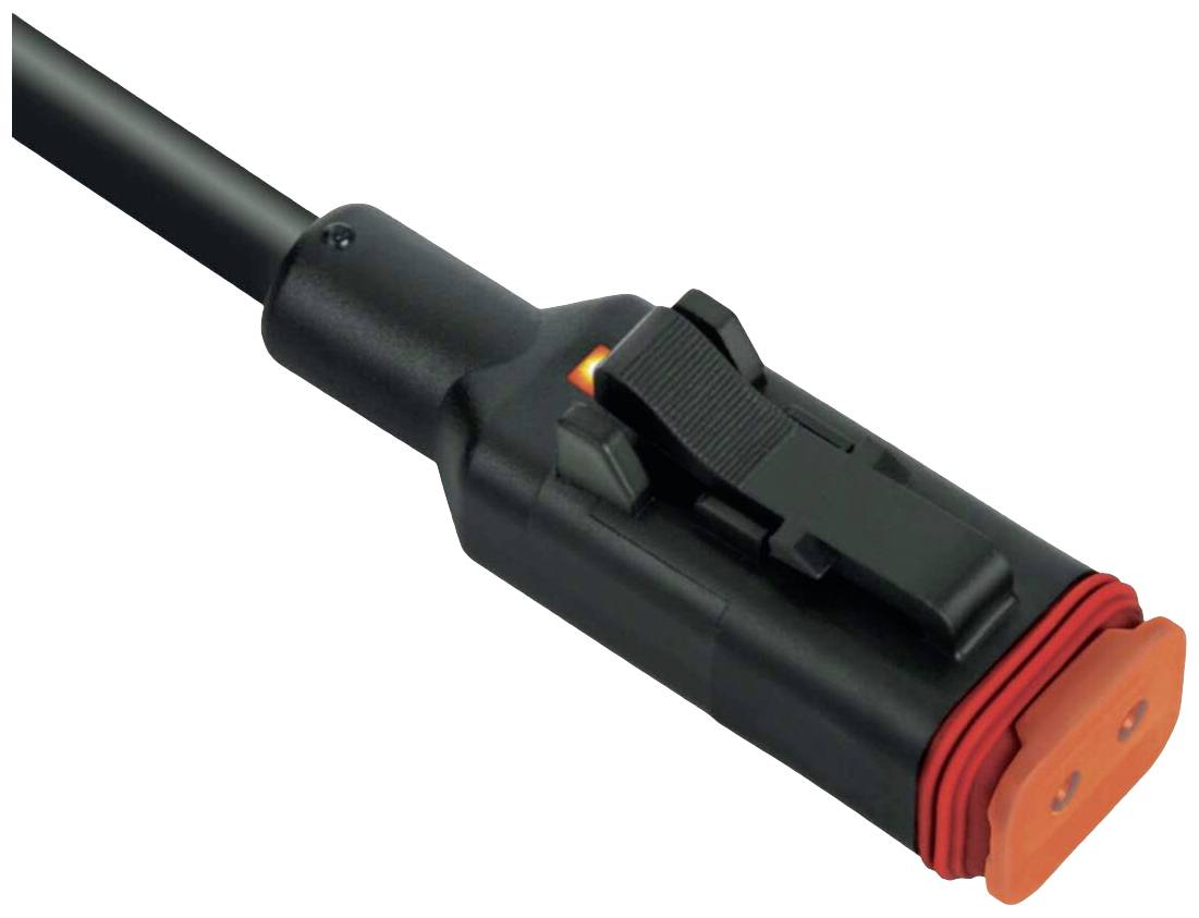 Connecteur de vanne Deutsch DT06-2S, avec protection intégrée + LED noir LS-DT06 9442.0250 2,5mPUR Pôle:2 709442.0250 Lütze