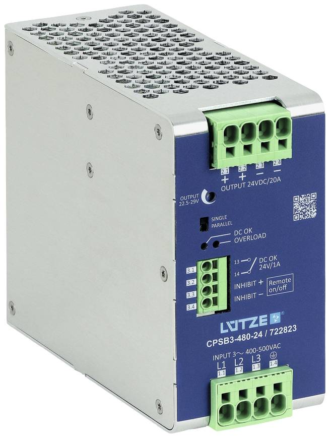 Lütze 722823 Alimentation à découpage 24 V/DC 20 A 480 W Contenu 1 pc(s)