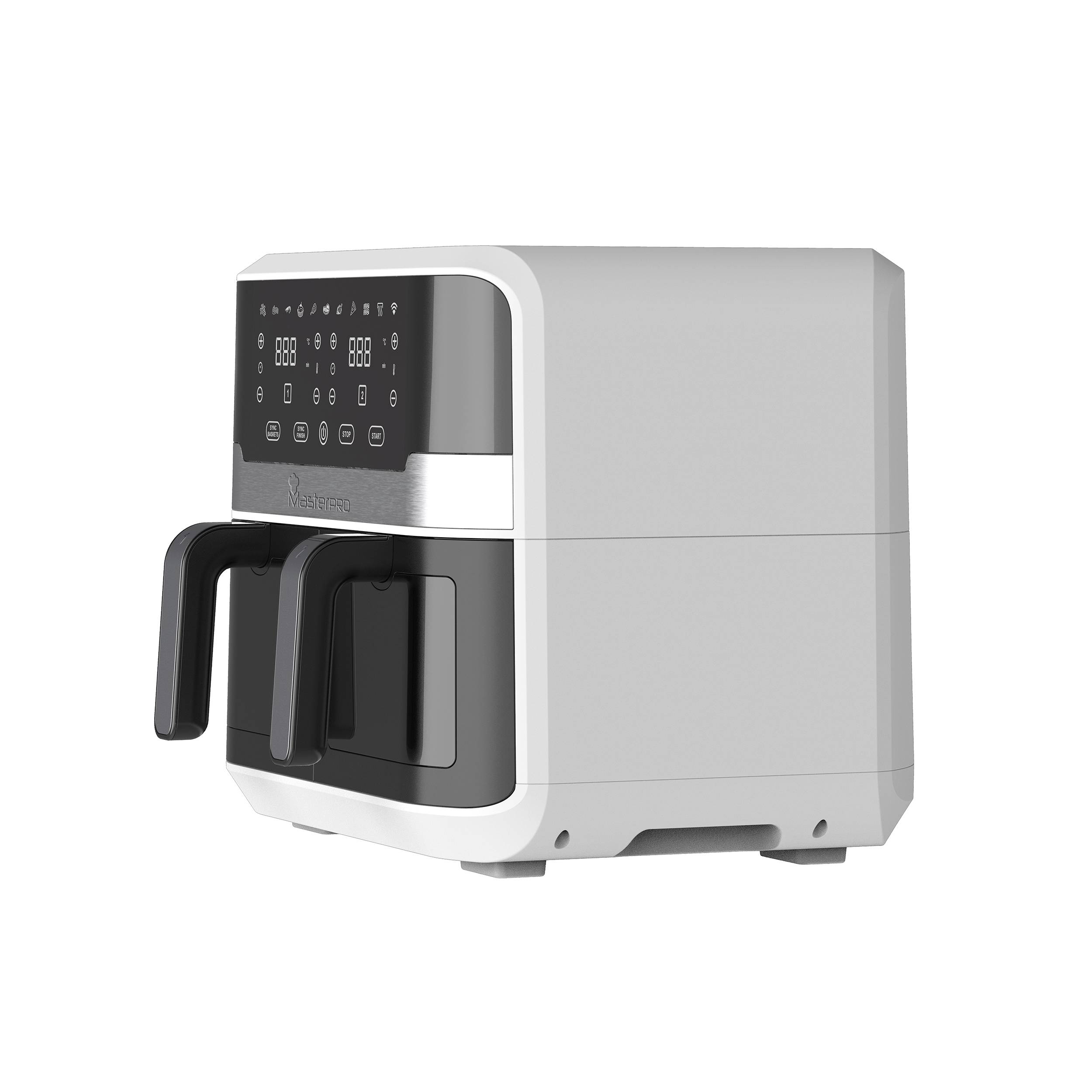 MasterPRO Rocket Duo Friteuse à air chaud 9 l 2400 W avec écran, voyant lumineux noir, argent
