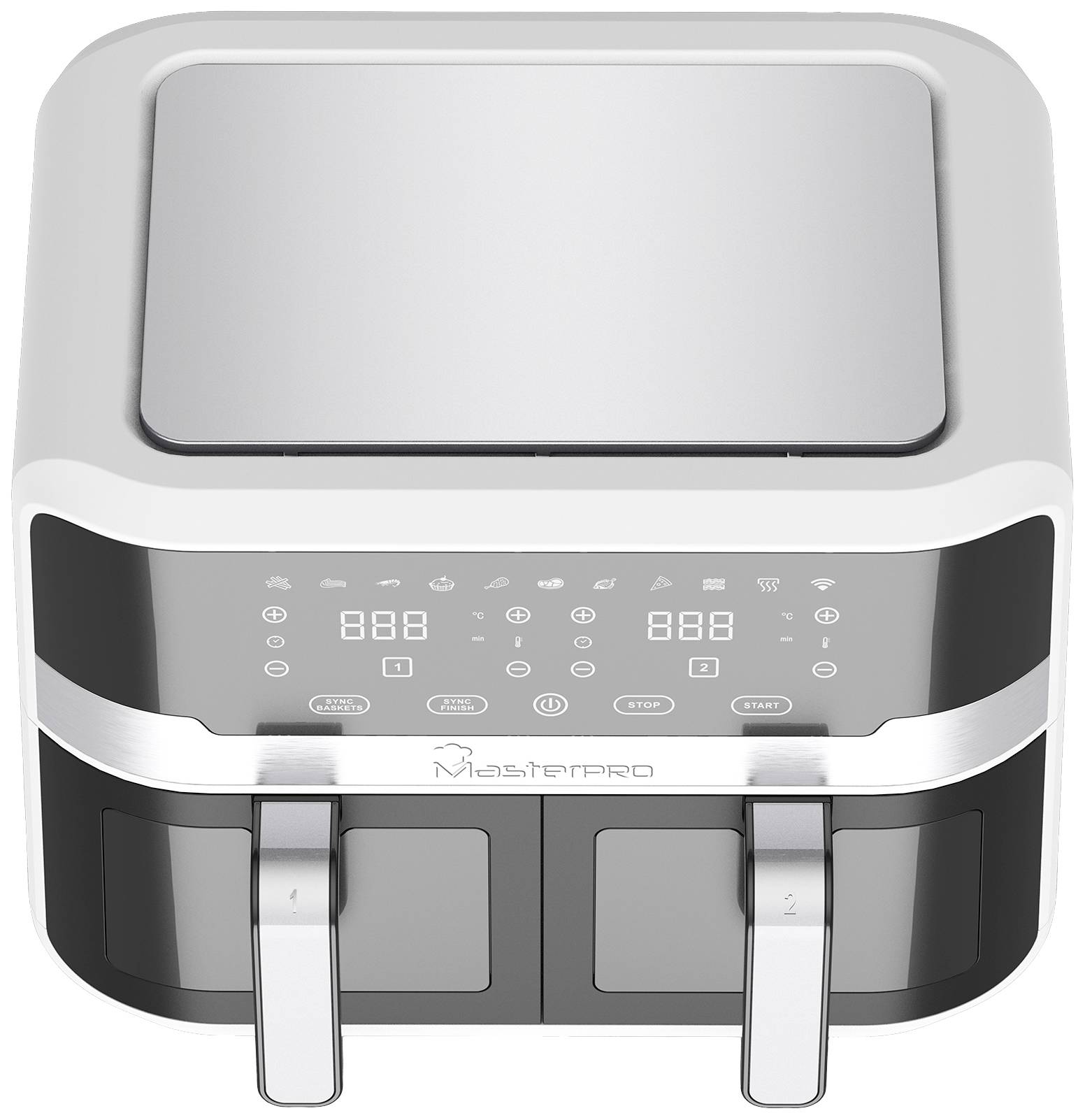 MasterPRO Rocket Duo Friteuse à air chaud 9 l 2400 W avec écran, voyant lumineux noir, argent