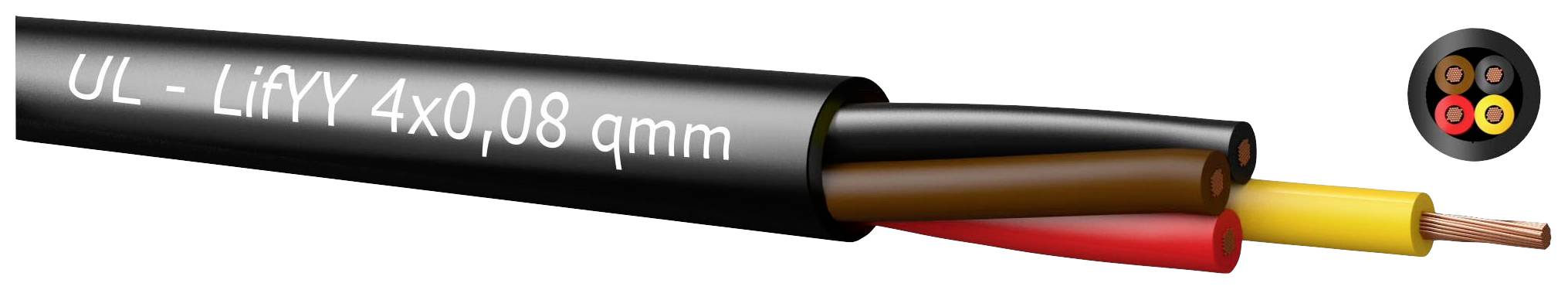Kabeltronik UL-LifYY 2936 Câble de commande 8 x 0.08 mm² noir 391800800 100 m