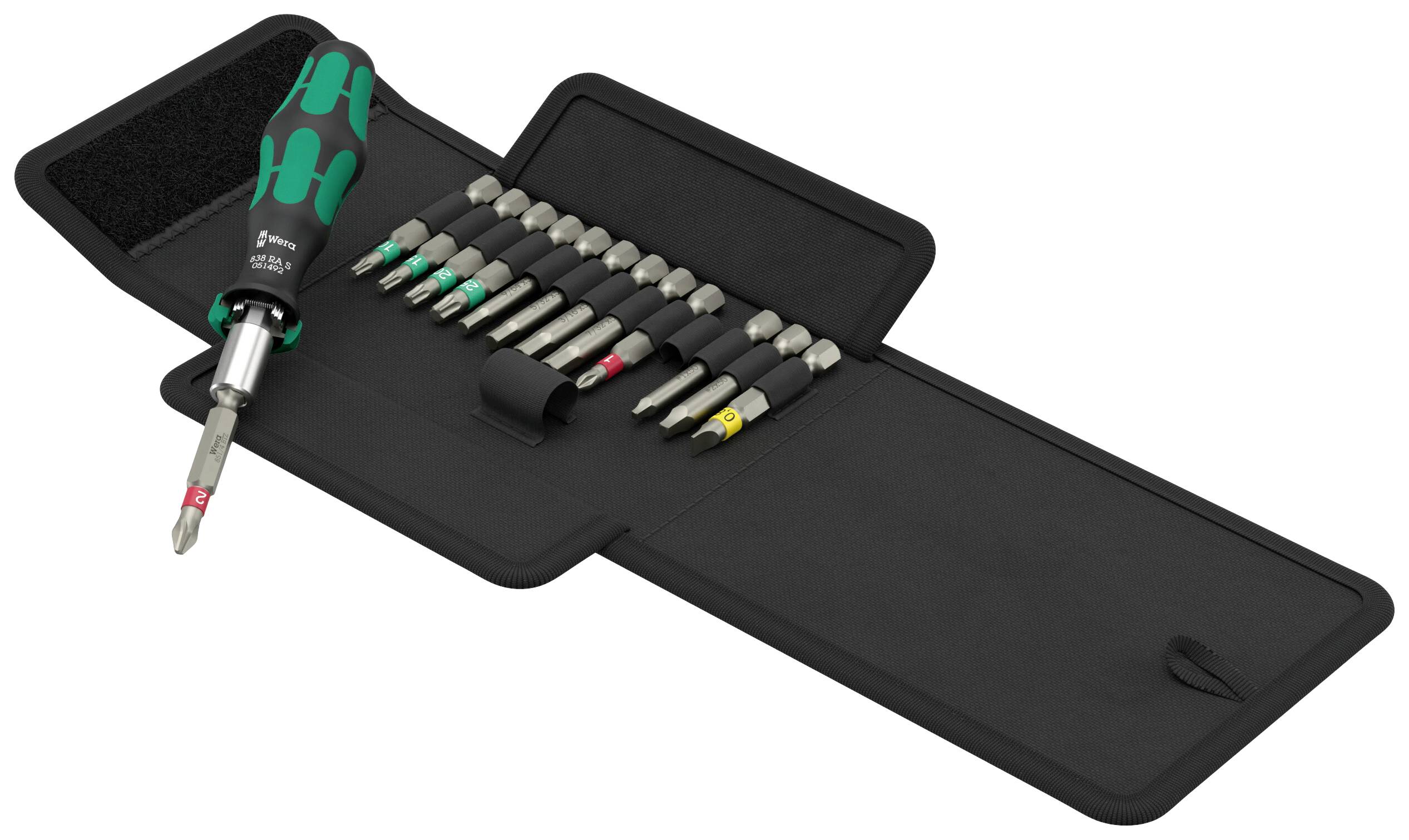 Wera Kraftform Kompakt 838 RA S Imperial Set 1 05051065001 Jeu d'embouts 14 pièces cruciforme Phillips, vis Pozidriv, TORX