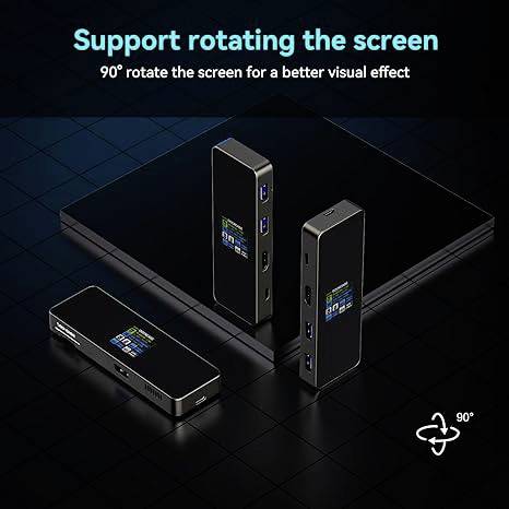 Dockcase Station d'accueil USB-C® Convient pour les marques: universel écran intégré, avec fonction de chargement, alimentation