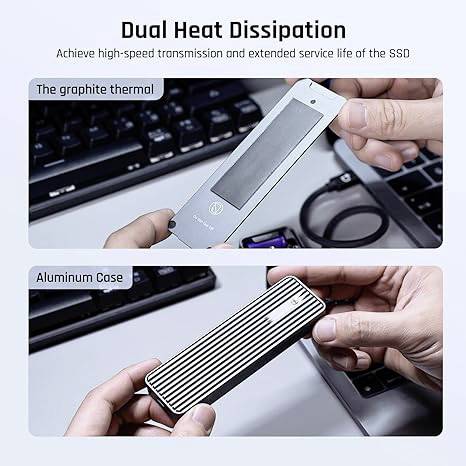 Dockcase 5s PLP Smart Boîtier pour SSD M.2 USB-C® (USB 3.2 Gen 2) 10 GBit/s M.2 PCIe NVMe 2230, 2242, 2260, 2280 DSWC1P-5