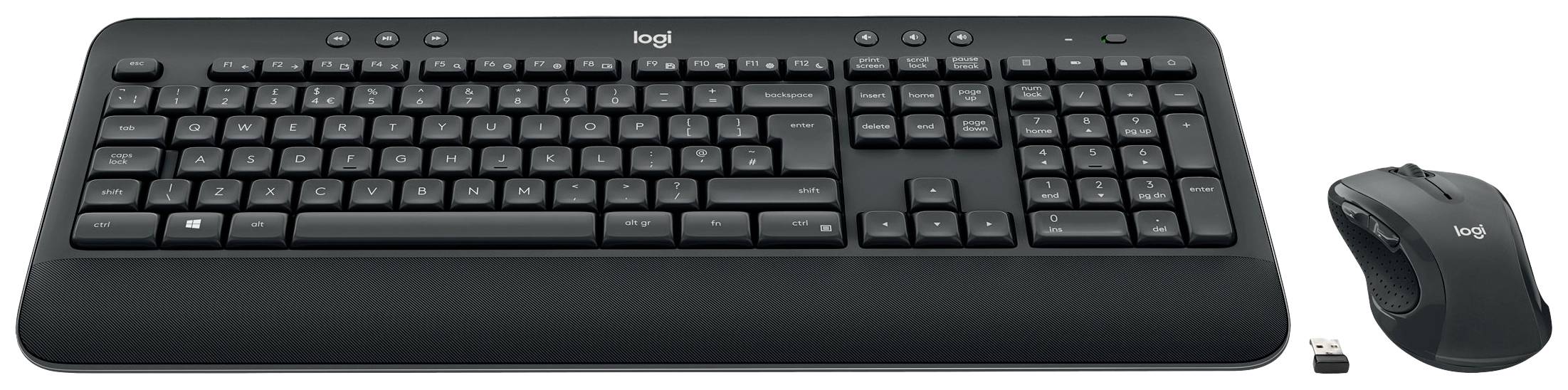 Logitech MK545 Advanced radio Kit souris + clavier ergonomique, repose-poignet allemand, QWERTZ noir