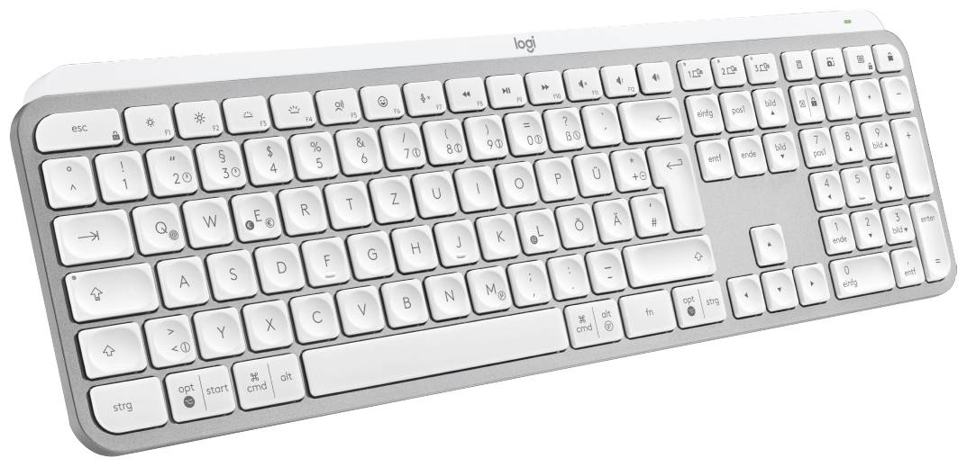Logitech MX Keys S Bluetooth Clavier allemand, QWERTZ gris clair éclairé, ergonomique, fonction Multipair