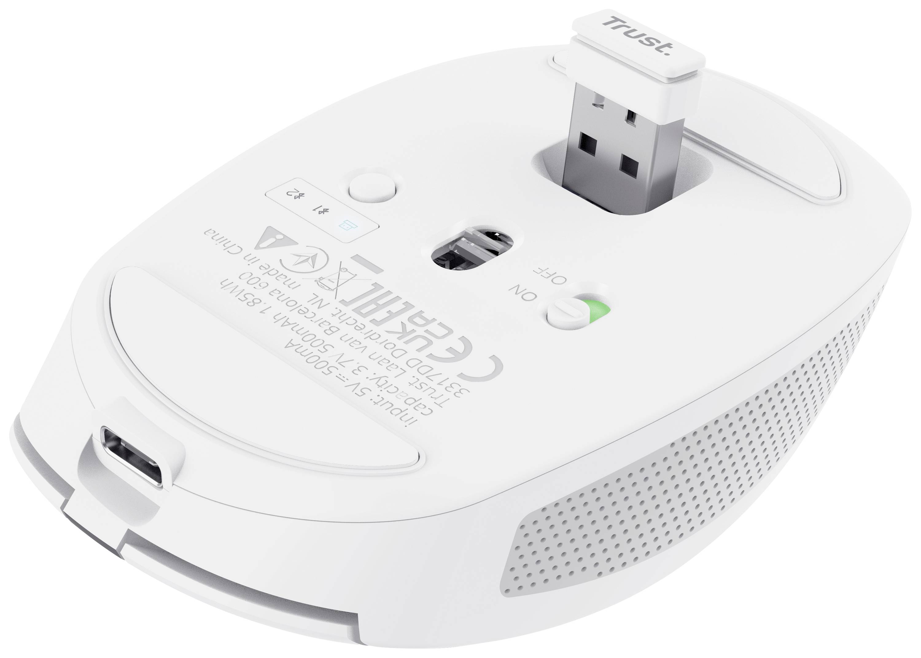 Trust OZAA COMPACT Souris radio optique blanc 6 Boutons 3200 dpi molette intégrée