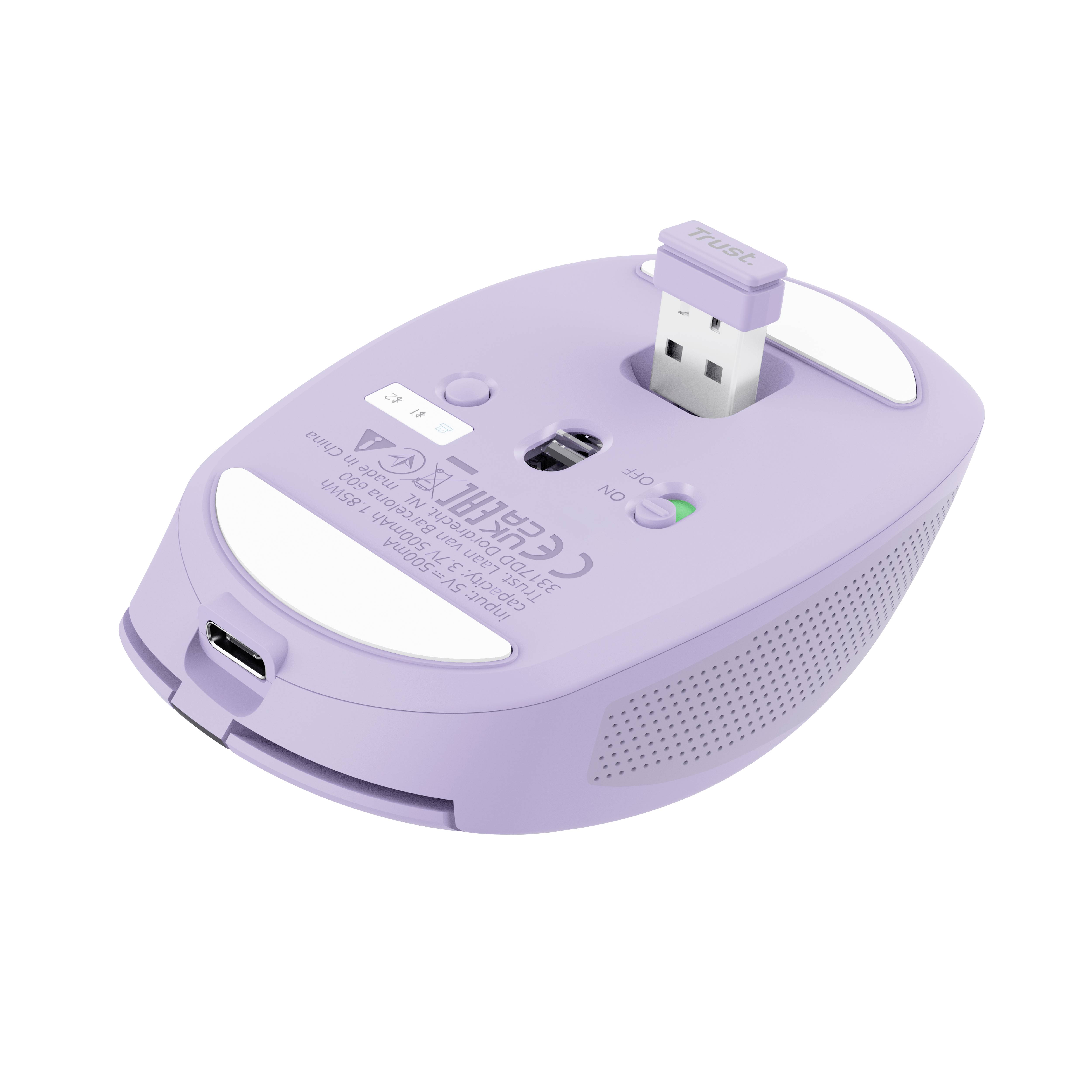 Trust OZAA COMPACT Souris radio optique violet 6 Boutons 3200 dpi molette intégrée