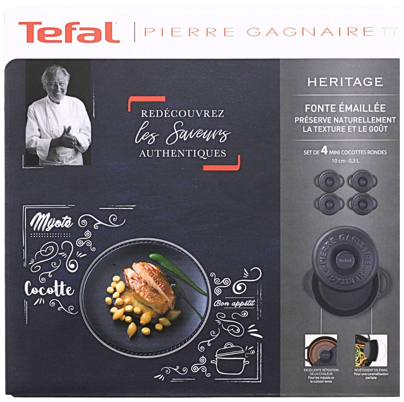 Tefal 352733 Pierre Pagnaire patrimoine Set de faitouts 4 pièces