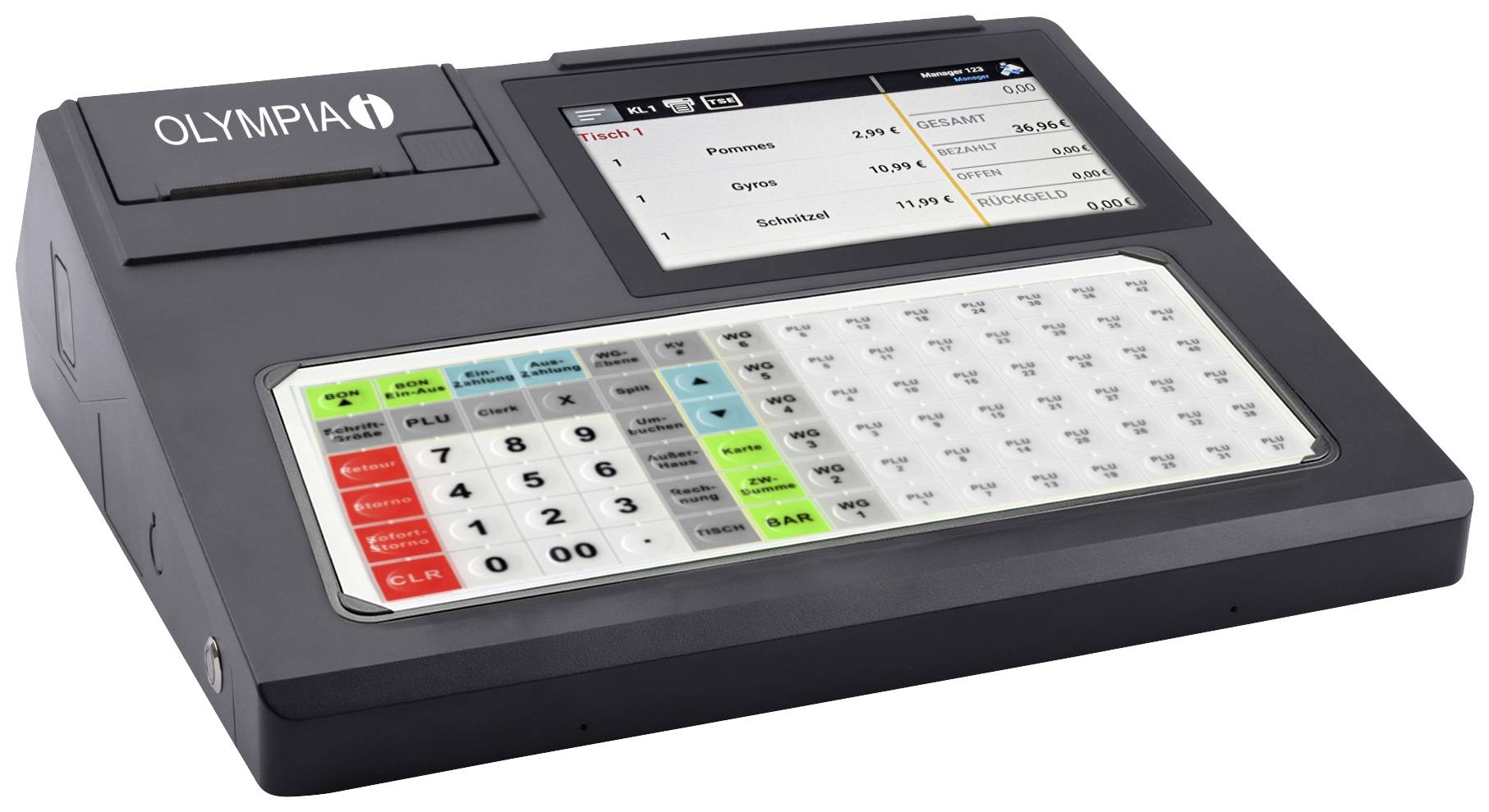 Olympia K 200+ Caisse enregistreuse noir