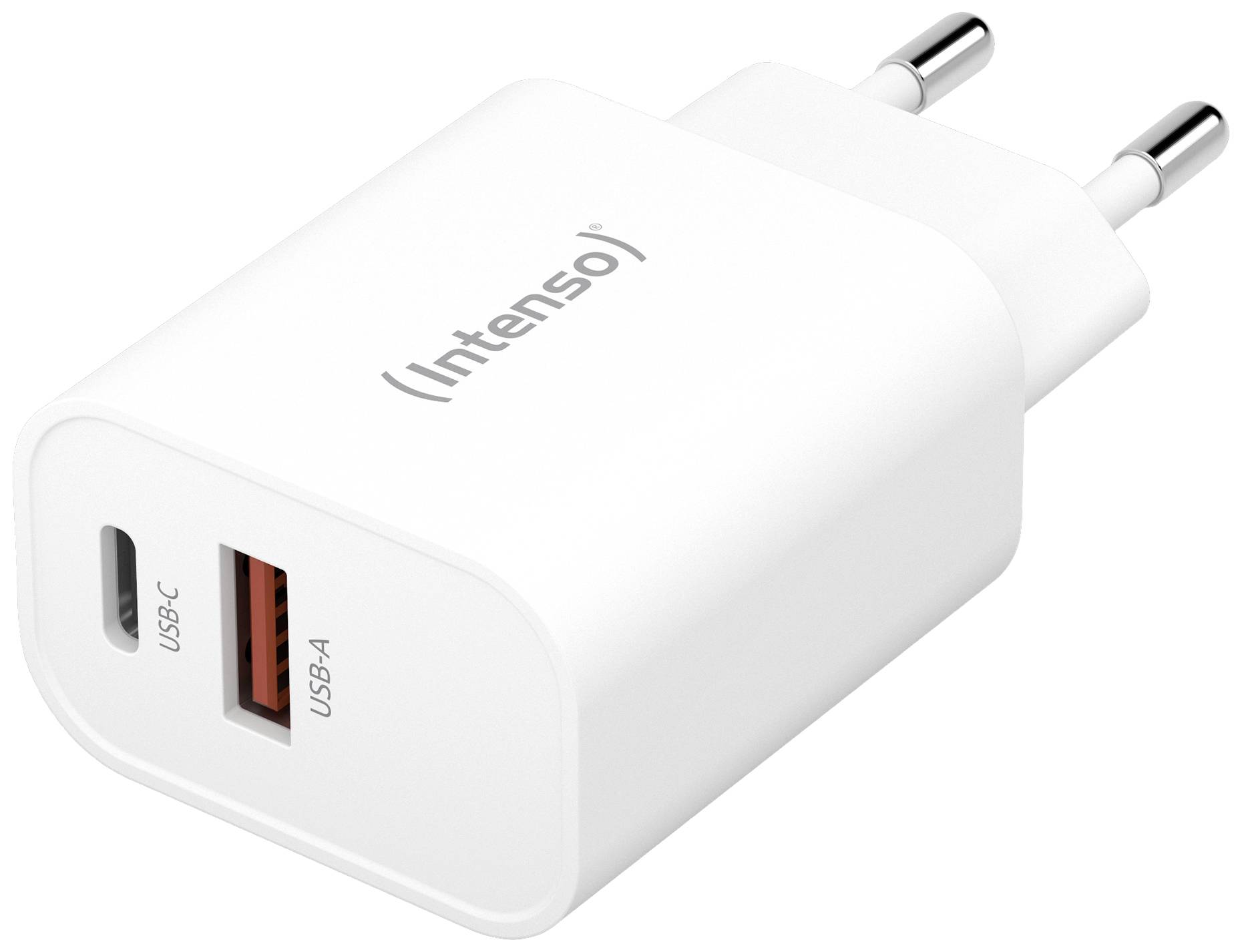 Intenso W30AC Chargeur USB 30 W 1x USB-A, 1x USB-C® blanc intérieure USB Power Delivery (USB-PD)