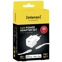 Intenso W30C GaN + C315L Chargeur USB 30 W 1x USB-C®, 1x Apple Lightning blanc intérieure GaN, USB Power Delivery (USB-PD) Intenso W30C GaN + C315L Chargeur USB 30 W 1x USB-C®, 1x Apple Lightning blanc intérieure GaN, USB Power Delivery (USB-PD)