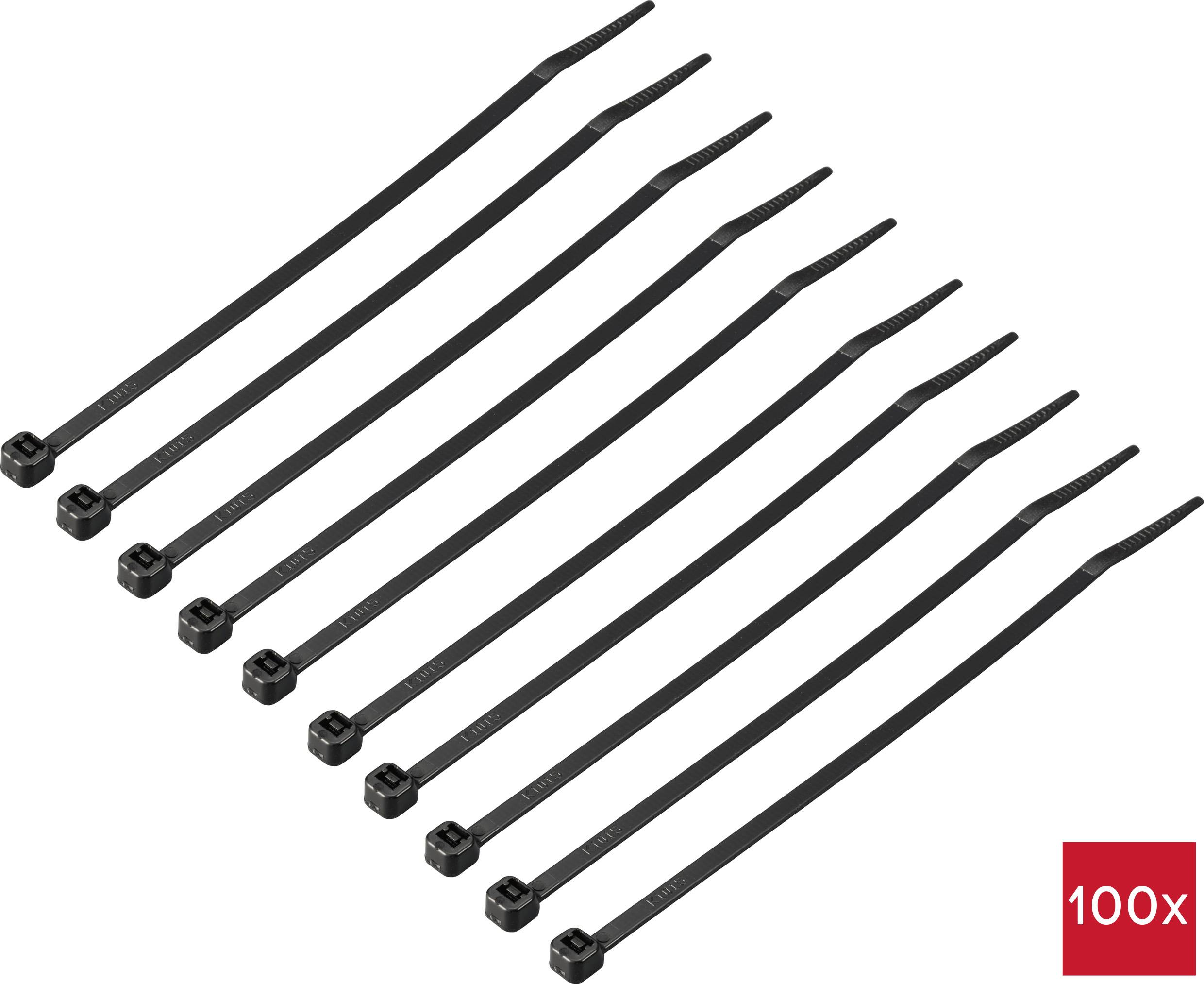TRU COMPONENTS TC-12533320 Serre-câble 150 mm 3.6 mm noir 100 pc(s)