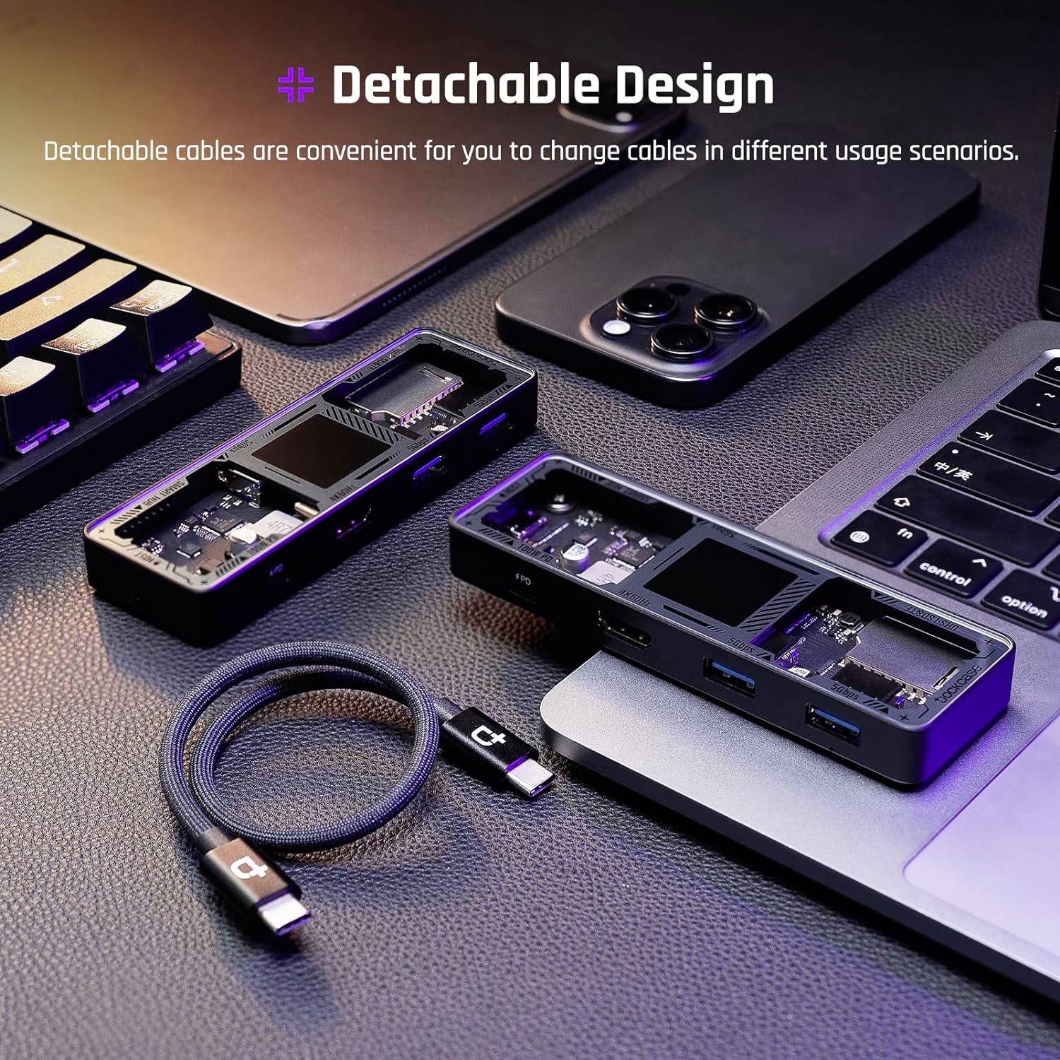 Dockcase Station d'accueil USB-C® DPR71S-EB Convient pour les marques: universel écran intégré, avec fonction de chargement