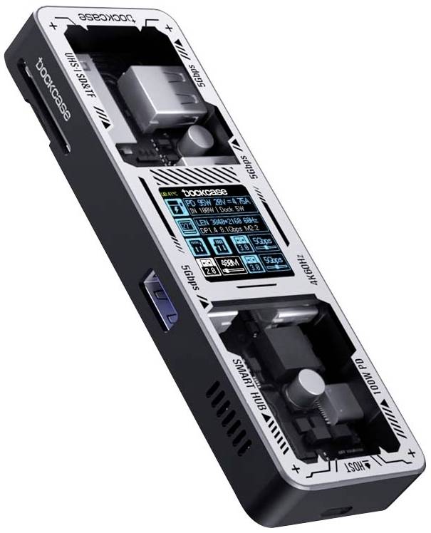 Dockcase Station d'accueil USB-C® DPR71S-EB Convient pour les marques: universel écran intégré, avec fonction de chargement