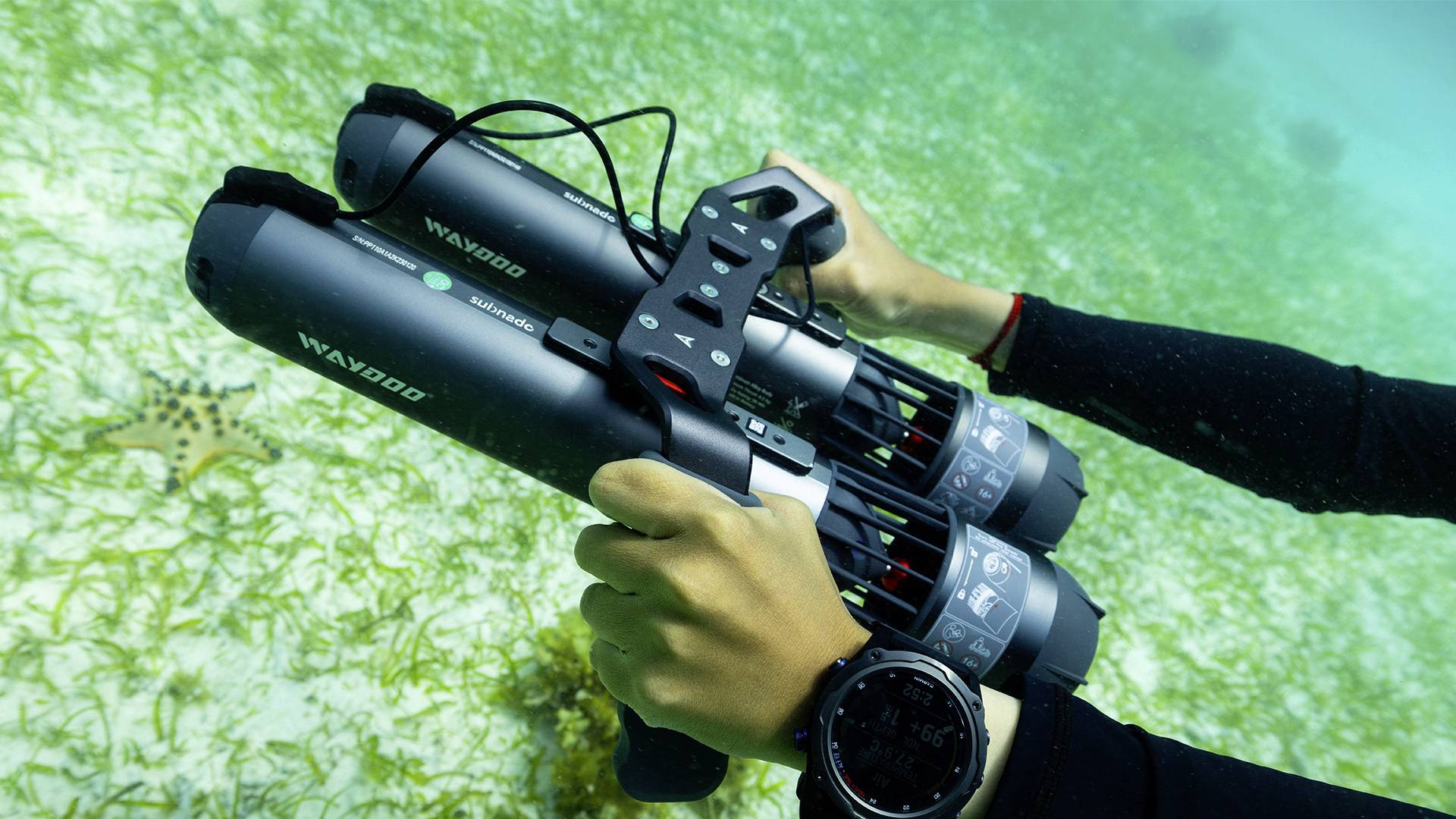 WAYDOO Subnado Twin Motor Grip Support de manette pour scooter sous-marin gris