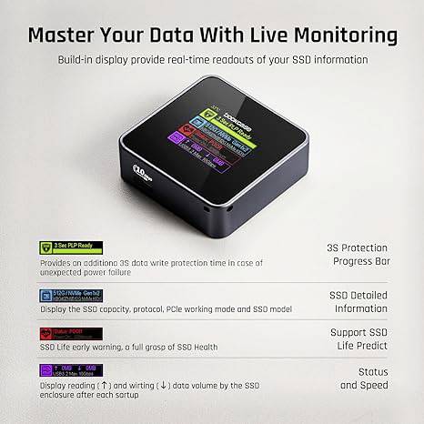 Dockcase Pocket Smart Boîtier pour SSD M.2 USB-C® (USB 3.2 Gen 2) 10 GBit/s M.2 PCIe NVMe 2230 DSWC1M-3G
