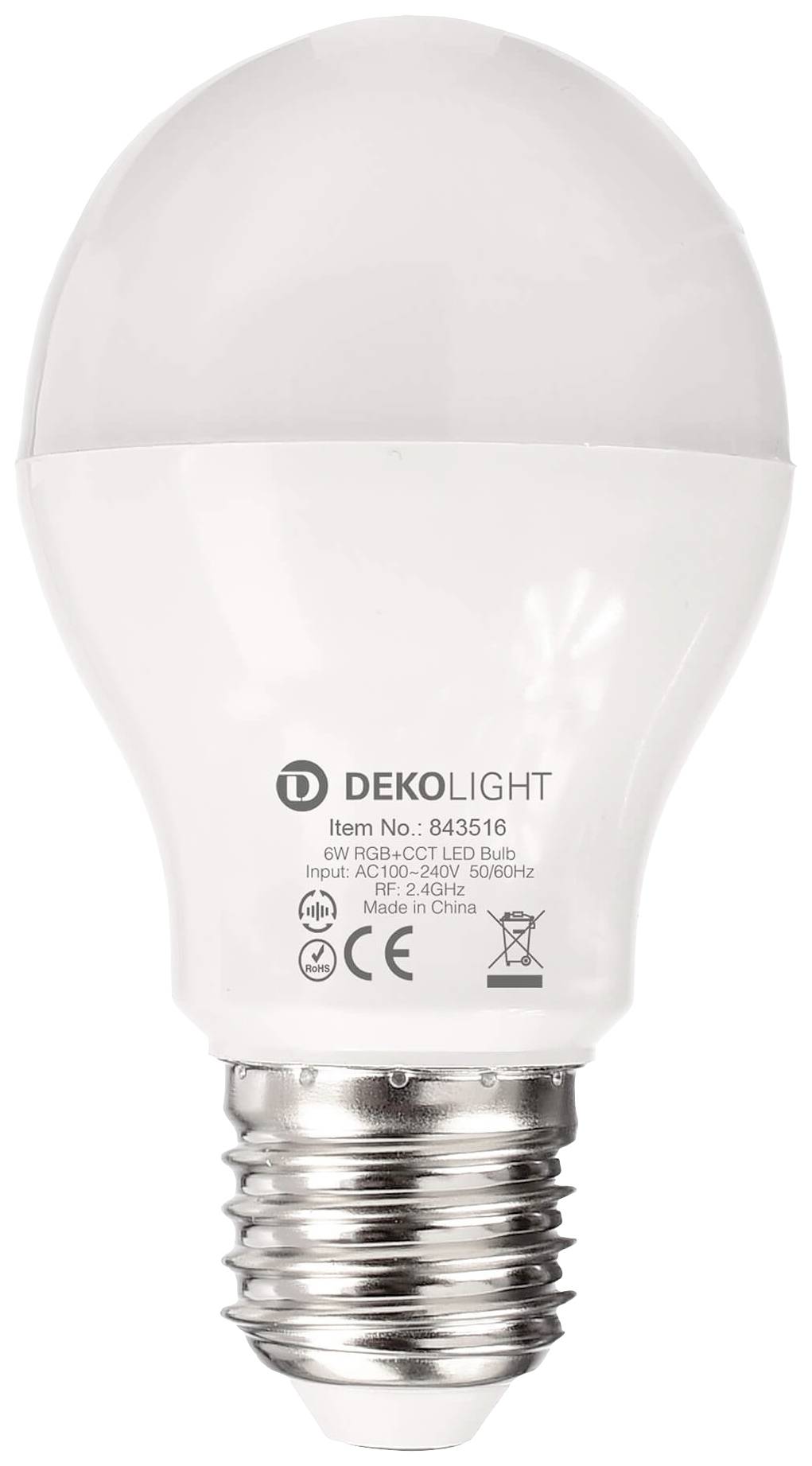 Deko Light 843516 LED CEE F (A - G) E27 forme de poire 6 W RVB, de blanc chaud à blanc froid (Ø x L) 57 mm x 100 mm commandé par