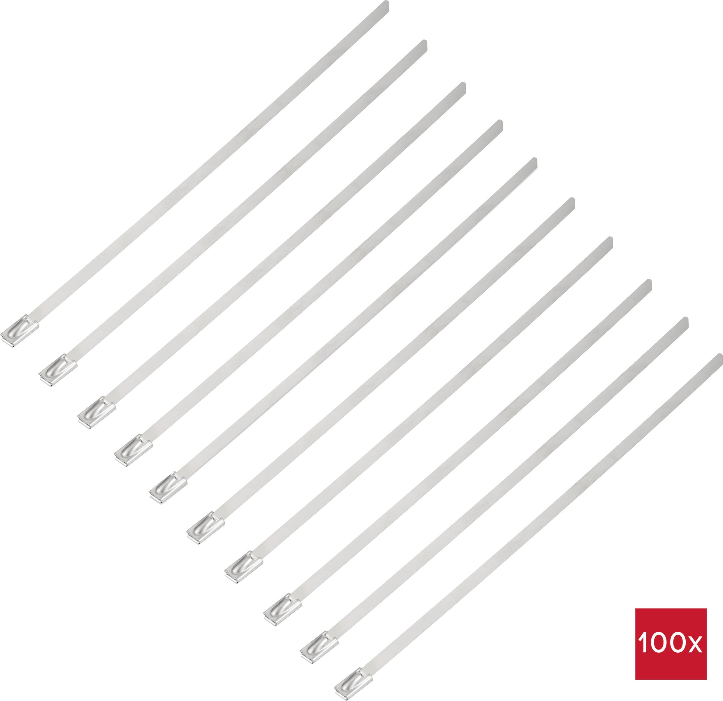 TRU COMPONENTS TC-12647556 Serre-câbles en acier 200 mm 4.6 mm AISI 304 100 pc(s)