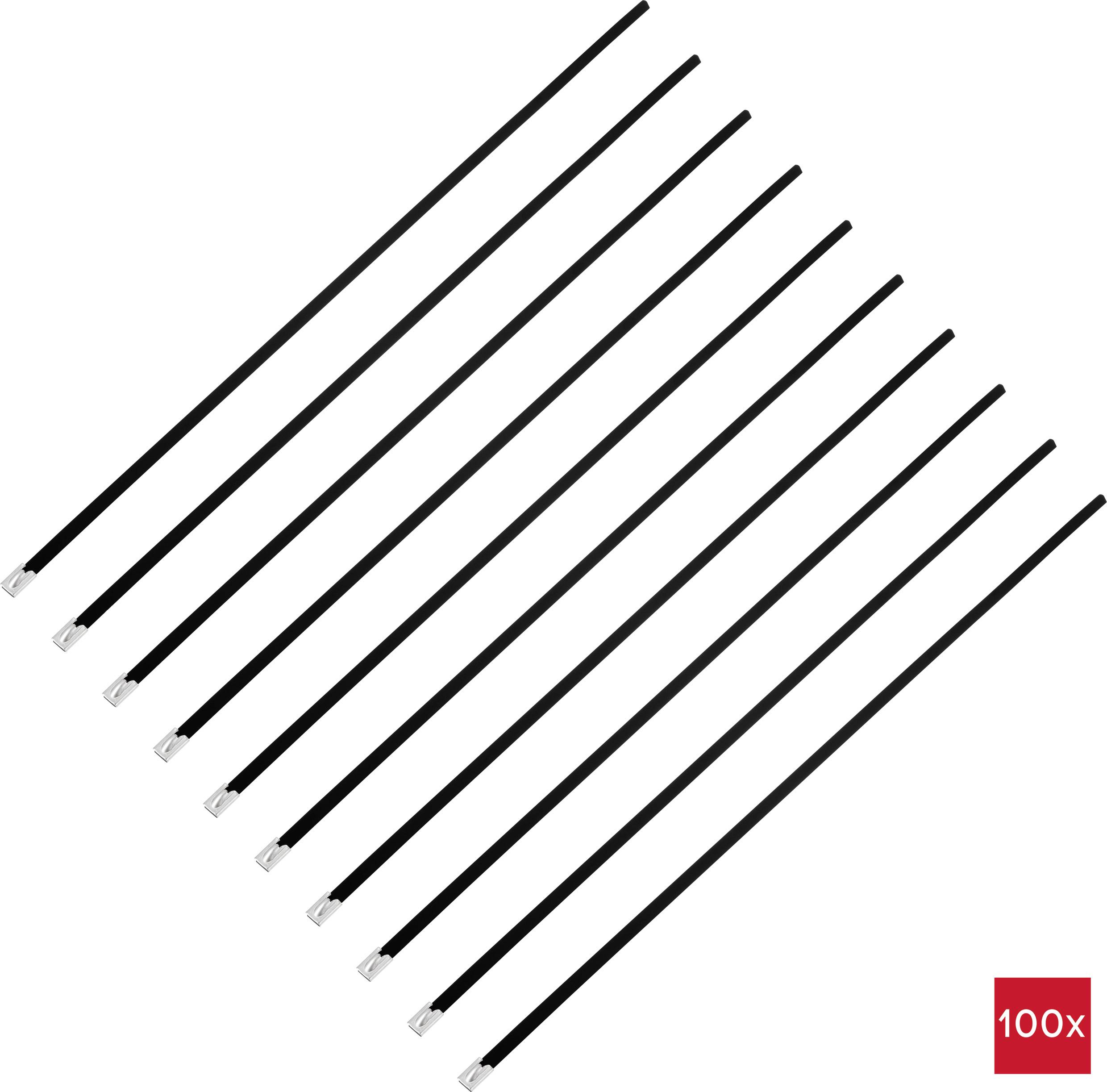 TRU COMPONENTS TC-12647620 Serre-câbles en acier 520 mm 7.9 mm AISI 304 avec revêtement 100 pc(s)