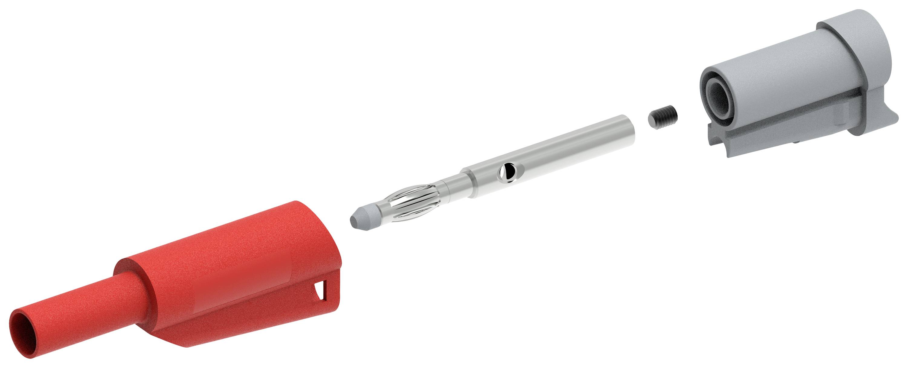 Electro PJP 1076-CD1-R Fiche mâle de laboratoire mâle, droit Ø de la broche: 4 mm rouge 1 pc(s)