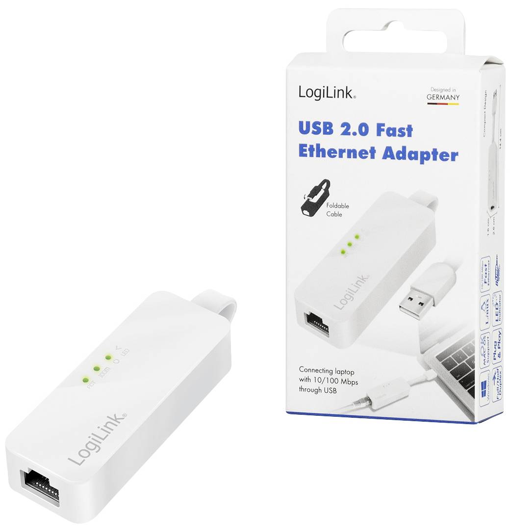 Adaptateur réseau LogiLink UA0144B 100 MBit/s USB 2.0, RJ45