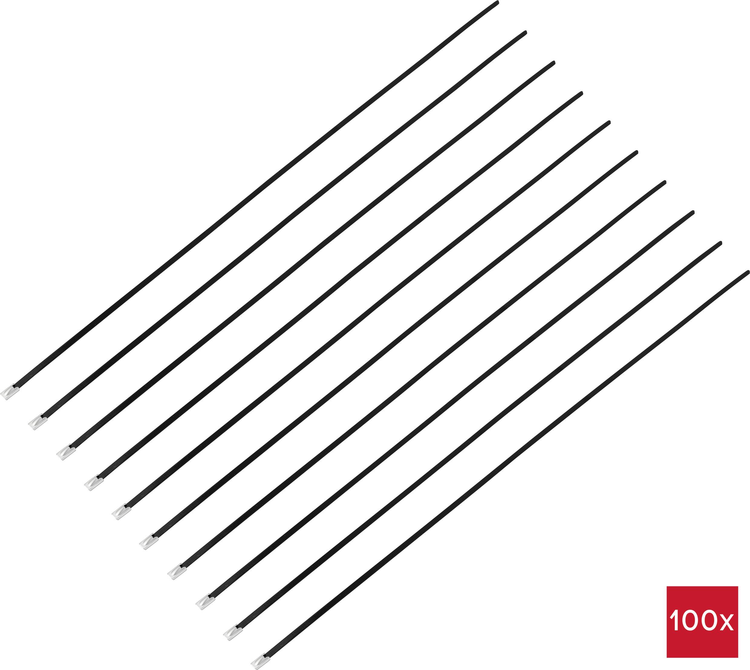 TRU COMPONENTS TC-12656604 Serre-câbles en acier 520 mm 4.6 mm AISI 316 avec revêtement 100 pc(s)