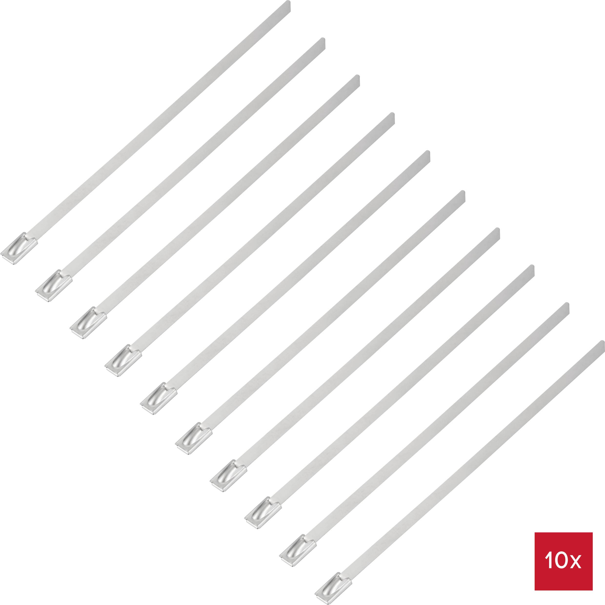 TRU COMPONENTS TC-12656640 Serre-câbles en acier 150 mm 4.6 mm AISI 304 10 pc(s)