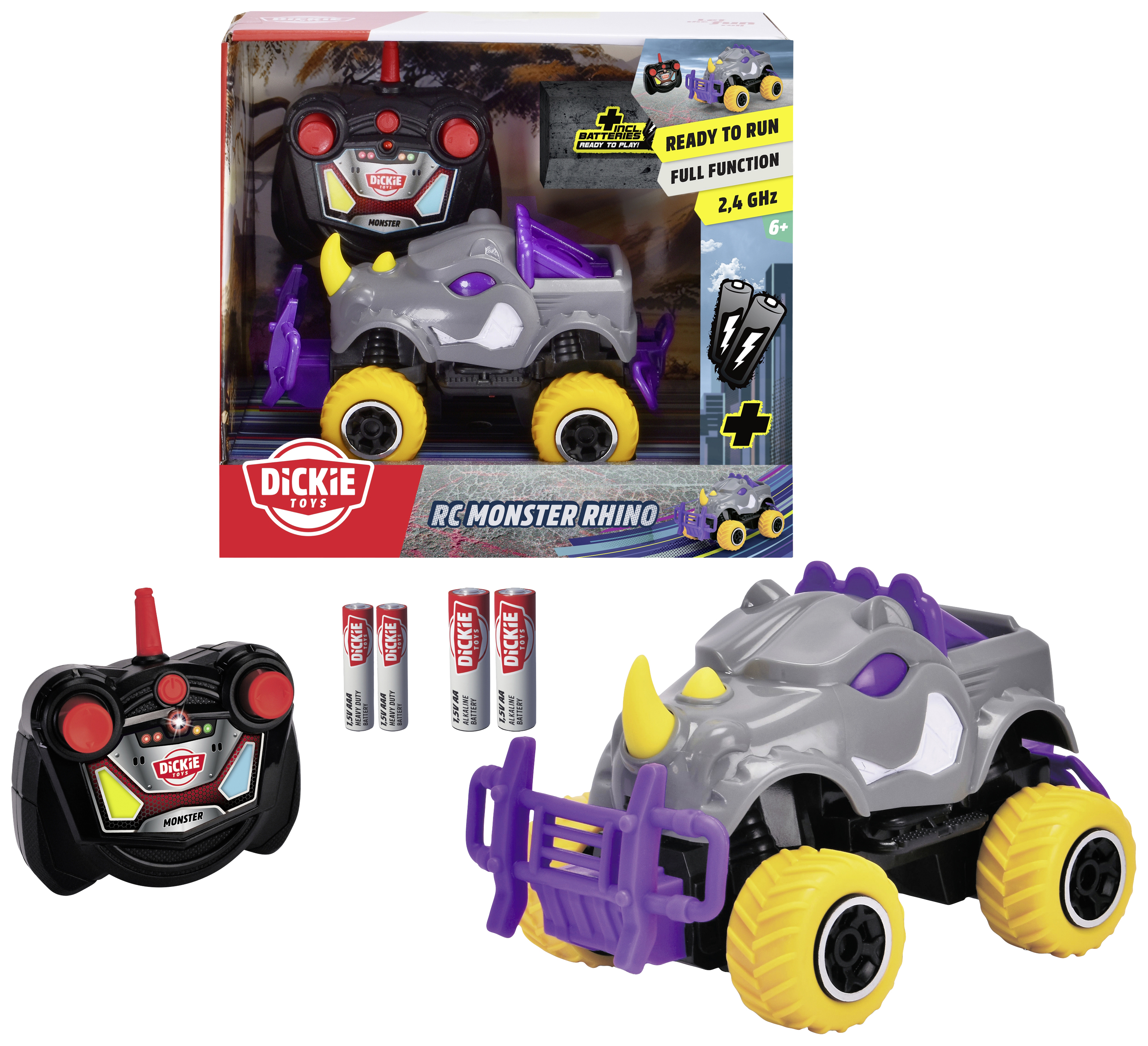 Dickie Toys 203752023 Monster Rhino 1:43 Véhicule RC débutant Monstertruck