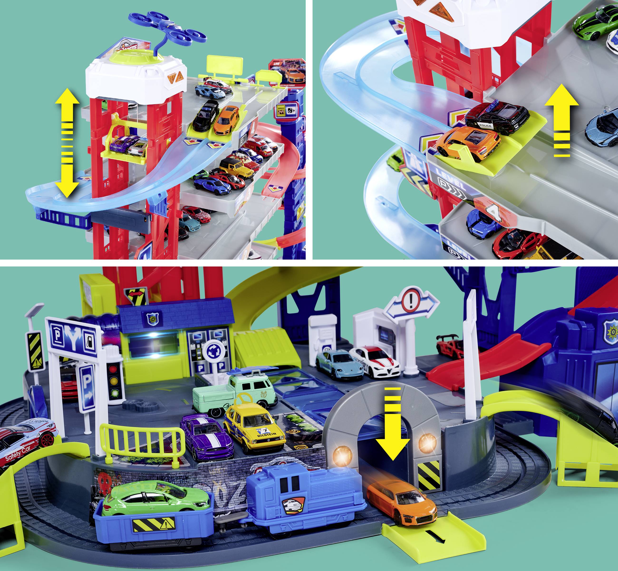 Mj Majorette Super Chase Center+5 Vehicl